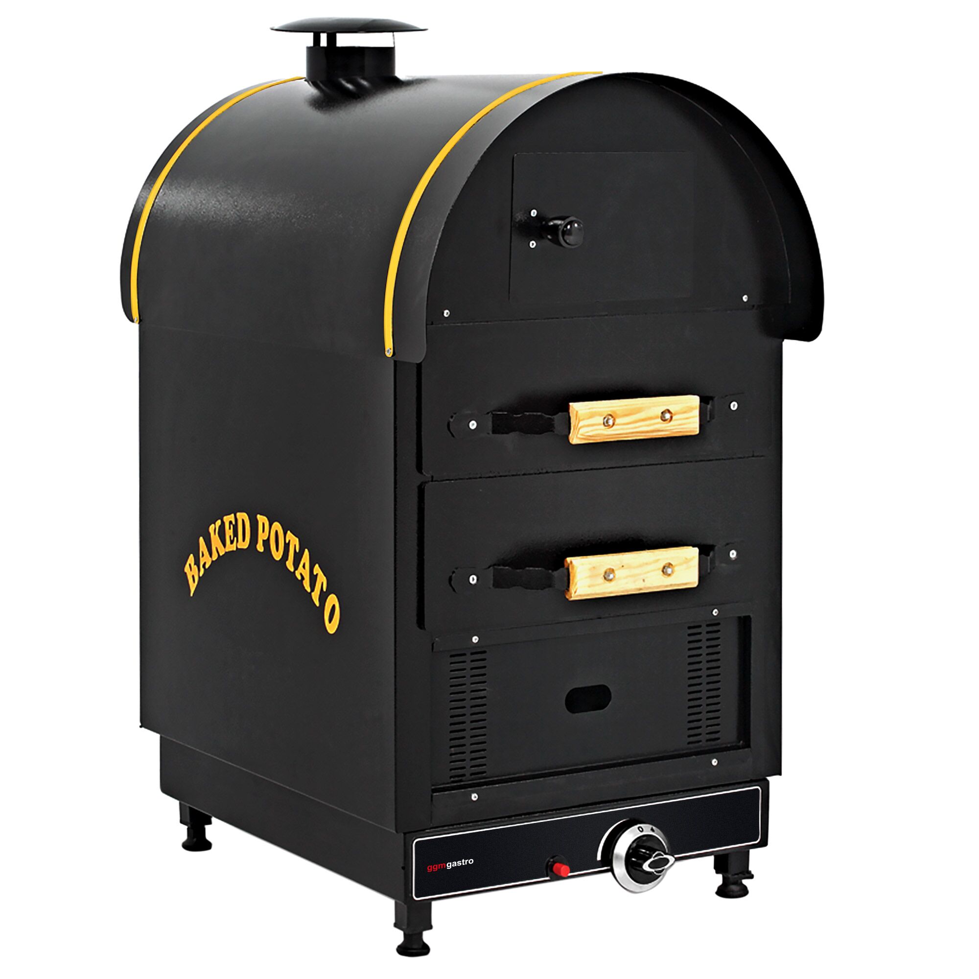 Commercial Gas Jacket Potato Oven - Manual Controls - 4.9kW - 500x950x700mm - with 2 drawers