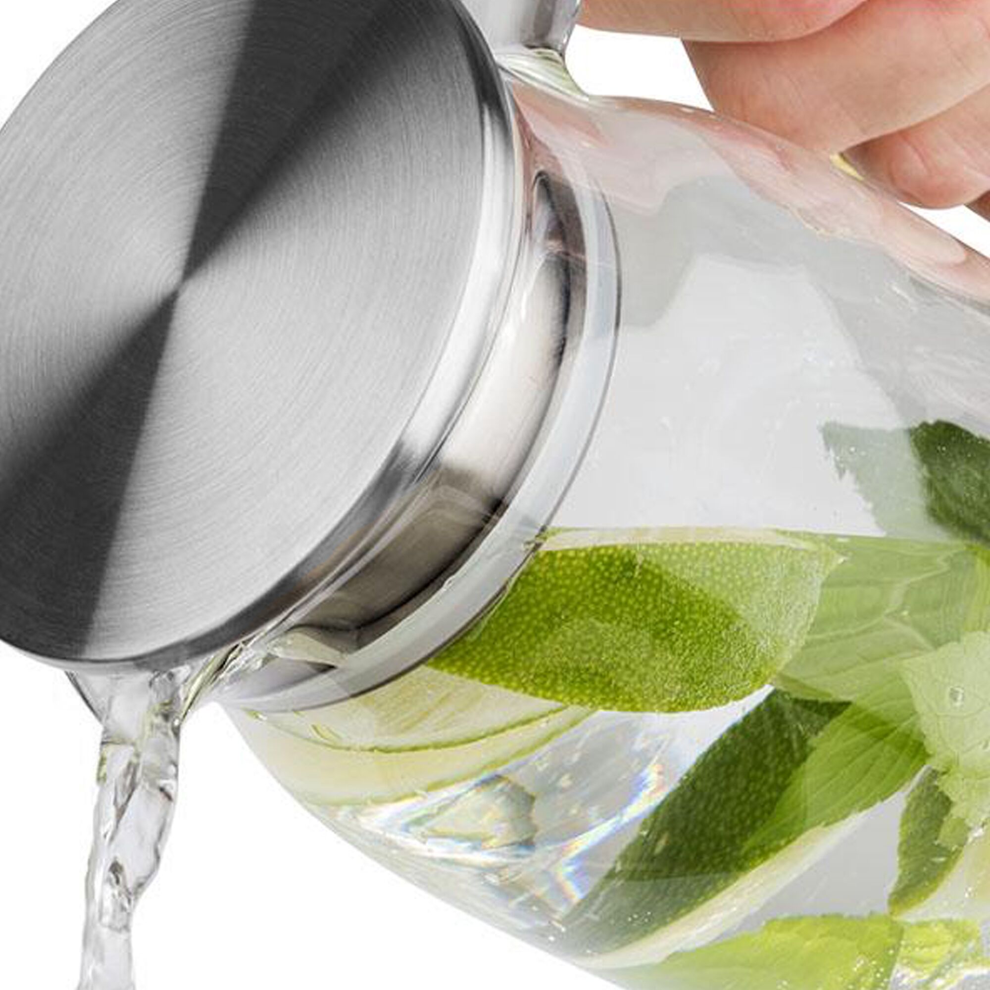 (6 st) Karaff Set - 1,5 l - Glas - lock med sil