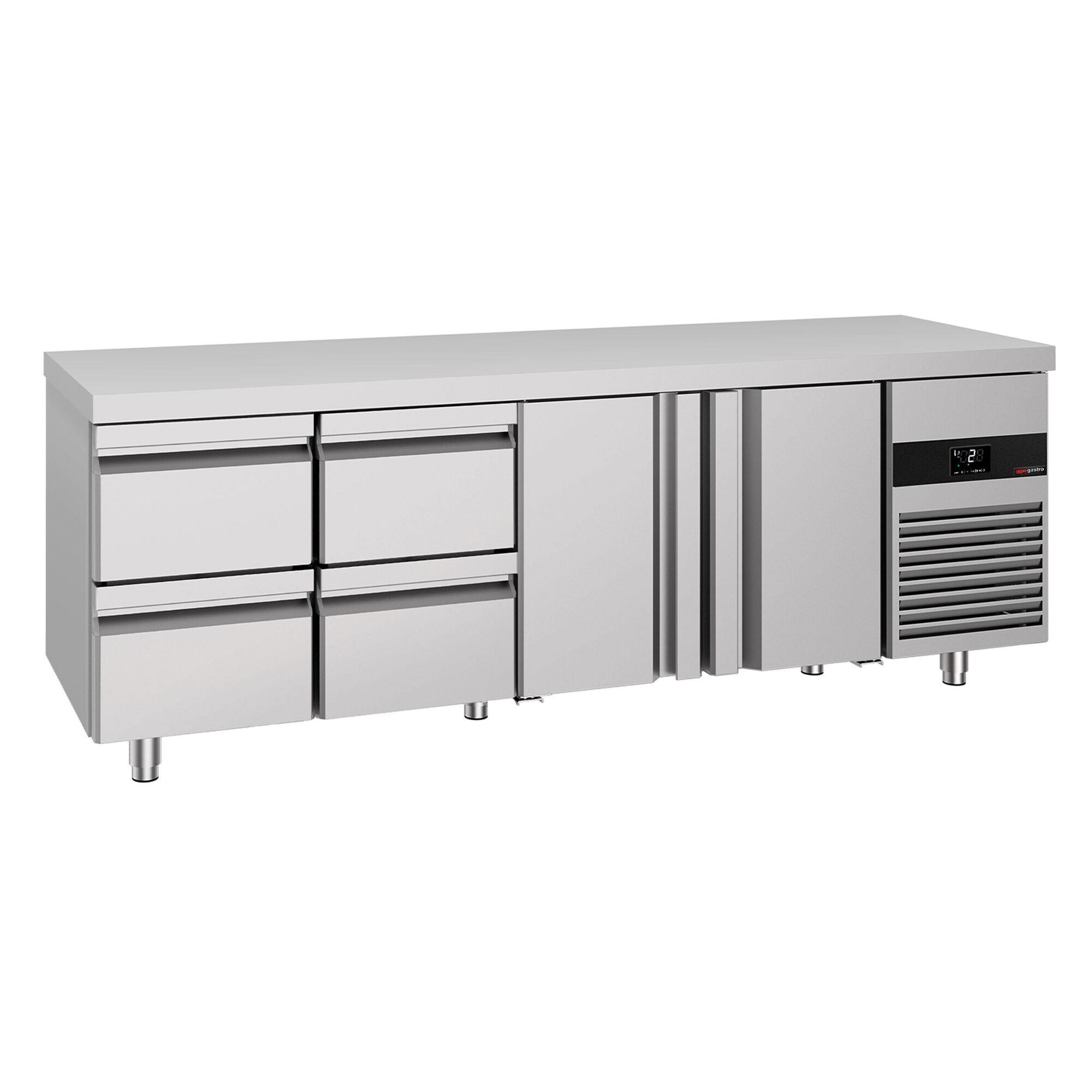 Table réfrigérée PREMIUM - 2330x700 mm - avec 2 portes - 4 tiroirs