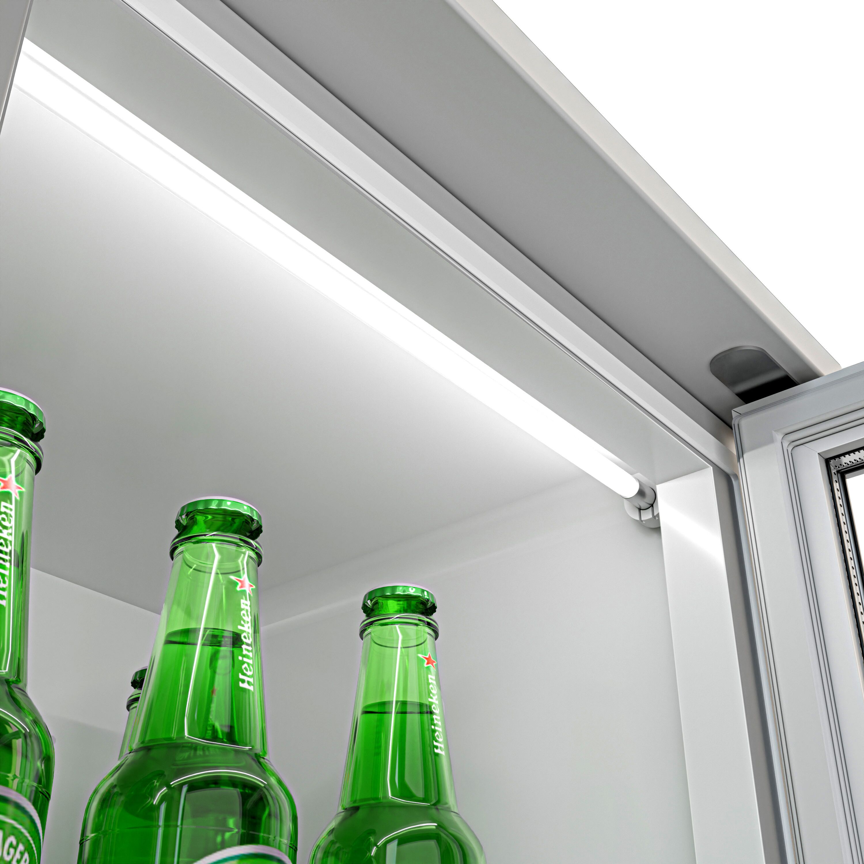 Réfrigérateur de bar – 900 mm – 220 litres – avec 2 portes vitrées battantes – Gris