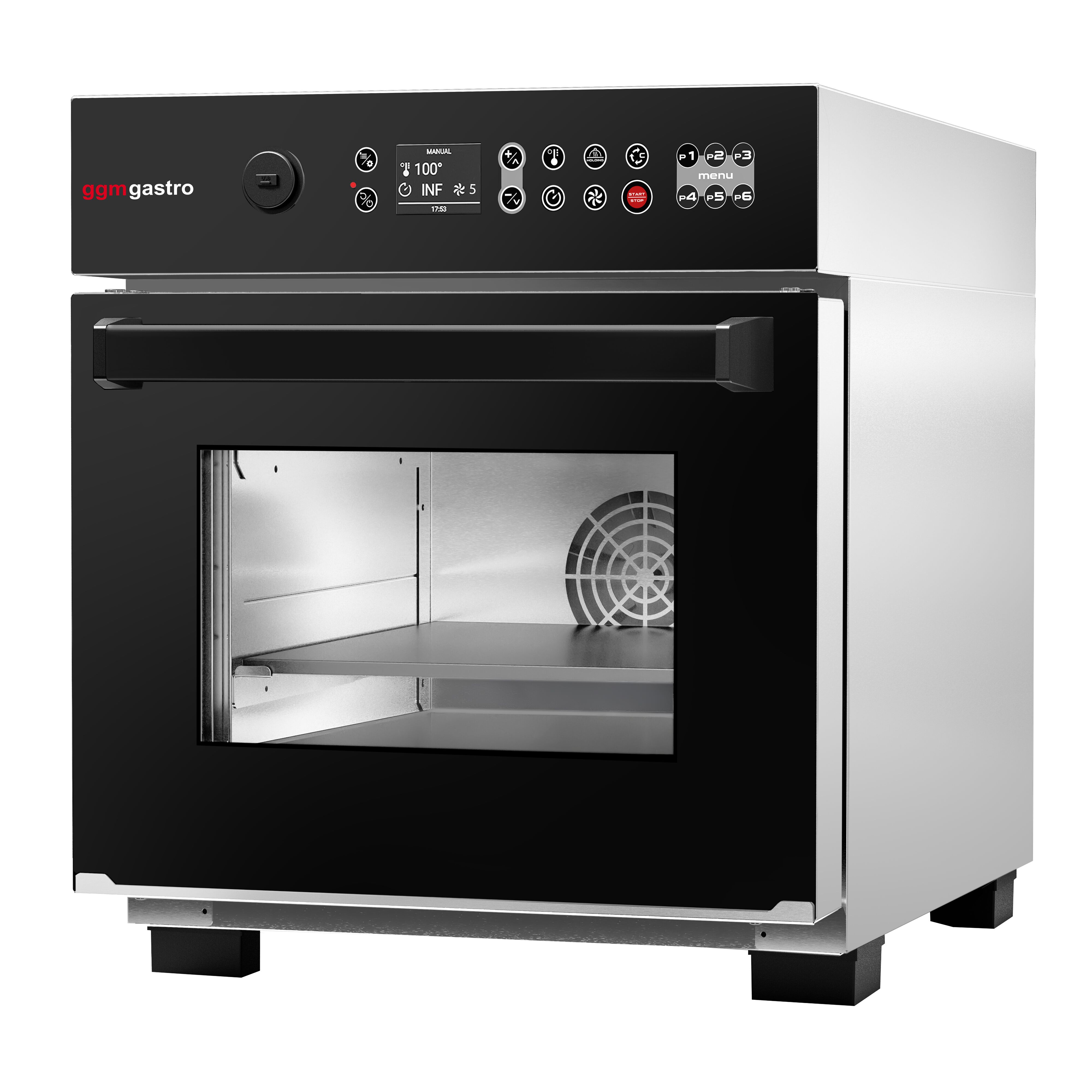 Four à cuisson accélérée - 3,4 kW - inox - incl. sonde de température, plaque à pizza, panier antiadhésif | cuisson 80 % plus rapide