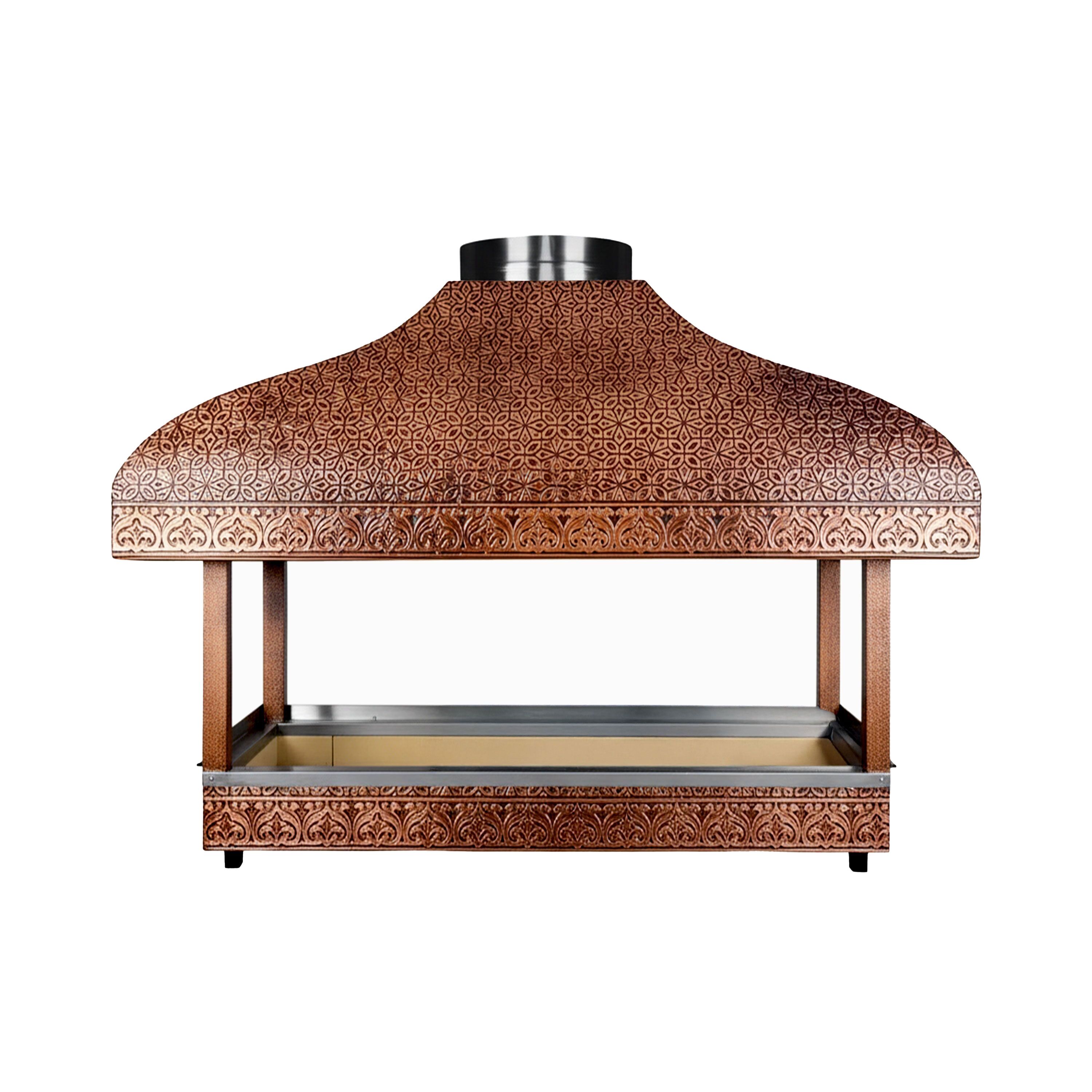 Hiiligrilli - 1 000 mm - 1 grilliritilä - Grilliritilä: 800x500 mm - Kuparigrilli