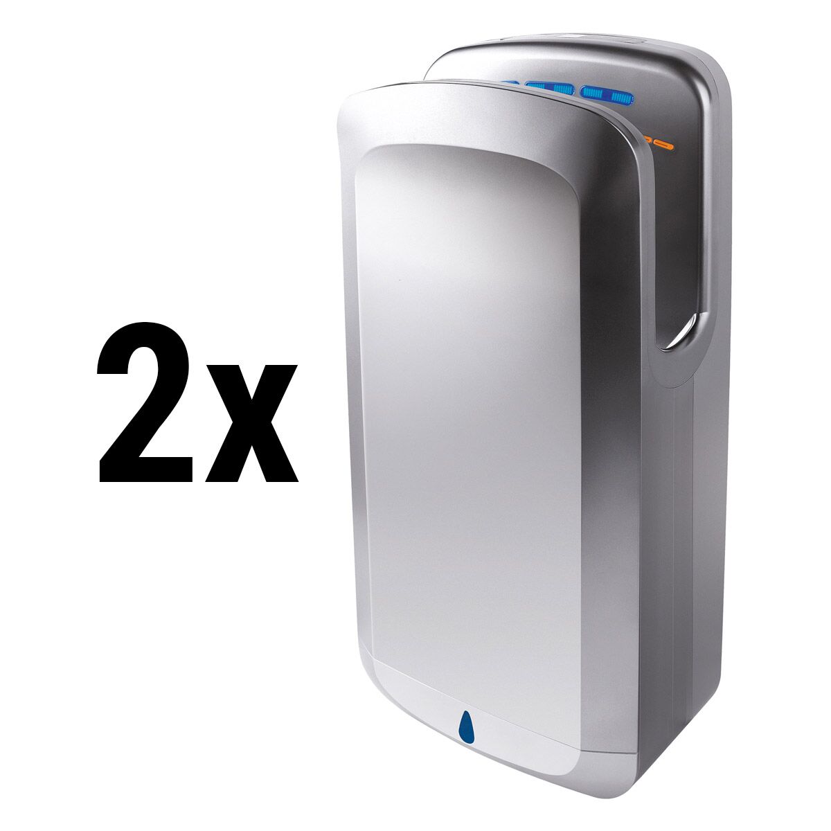 (2 pcs) Sèche-mains avec capteur & lampe UV - Acier inoxydable brossé
