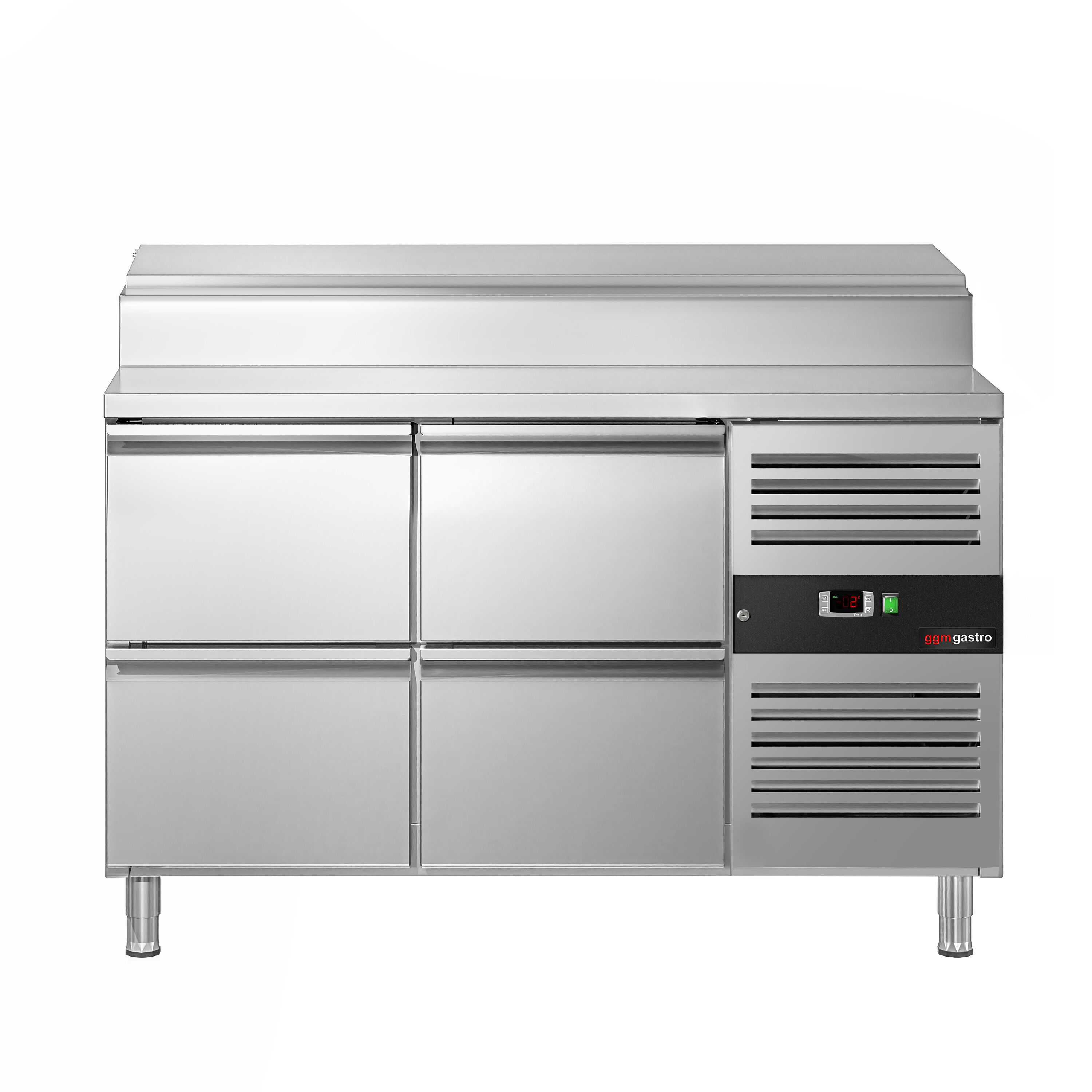 Table de préparation PREMIUM – 1360 mm – 4 tiroirs – pour 7 bacs GN 1/3