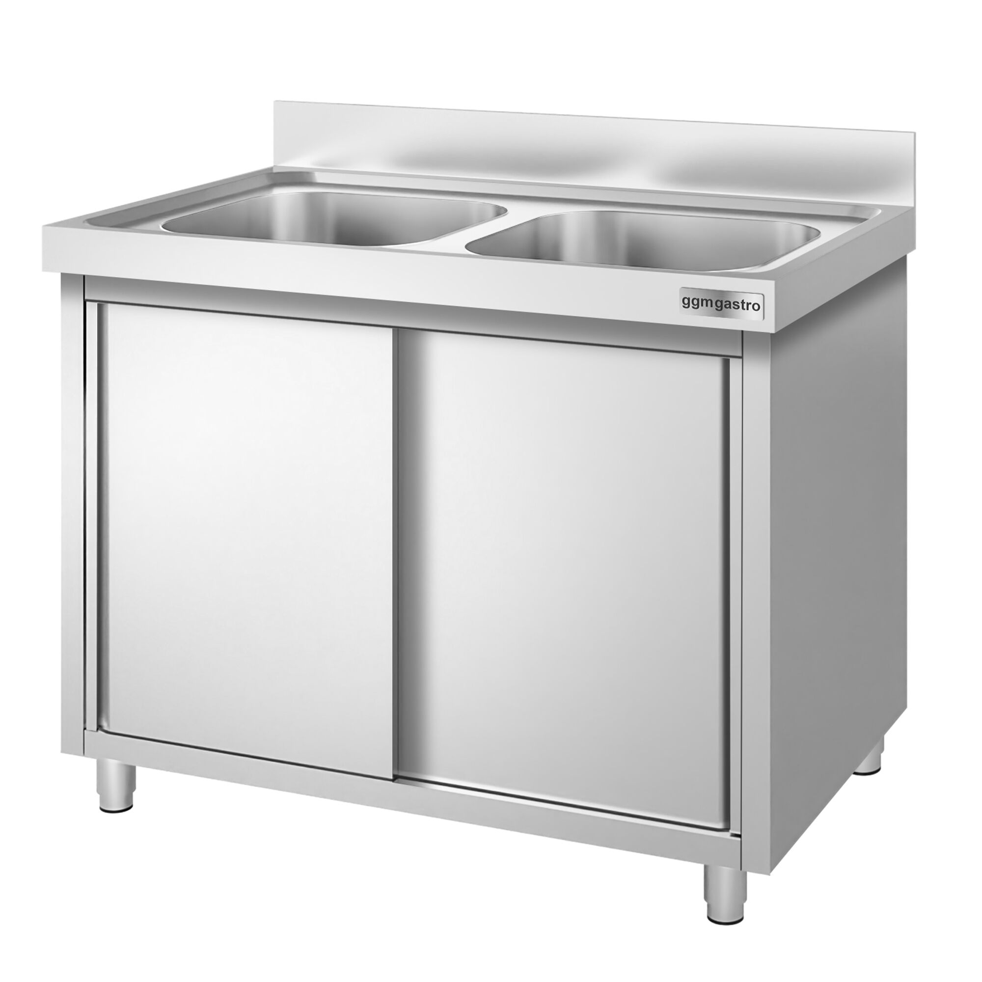 Meuble plonge PREMIUM - 1200x600mm - avec 2 bacs