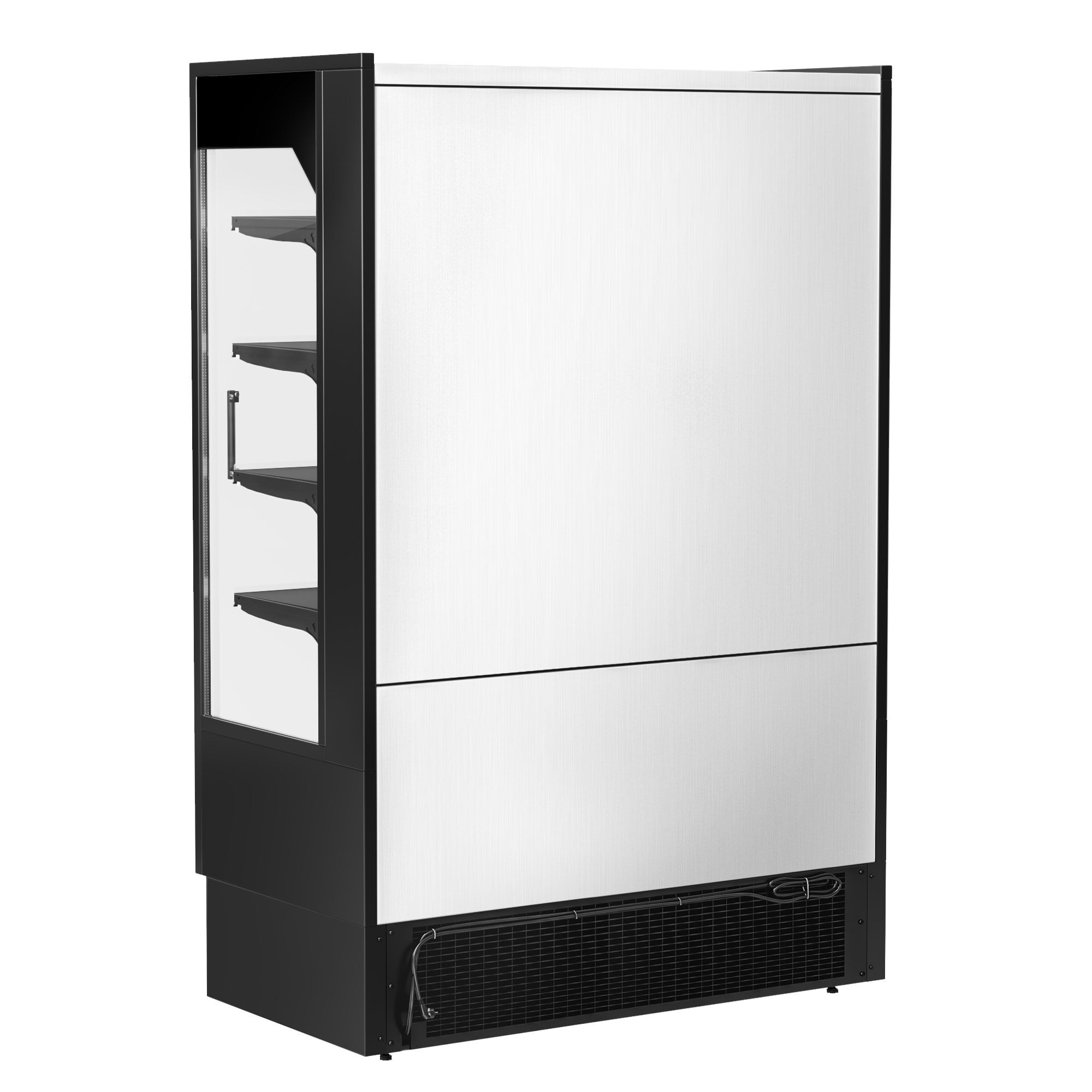 Väggkyl - 1 320 mm - 595 l - med 2 skjutdörrar & 4 hyllor - svart