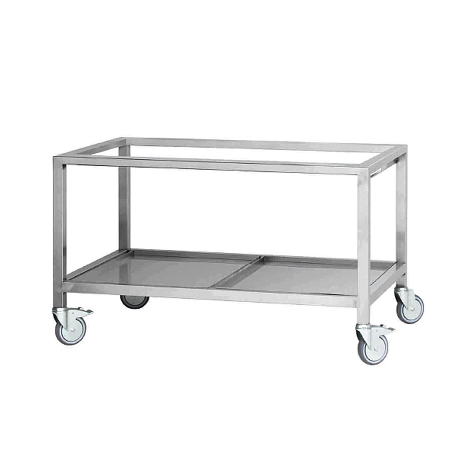 Soubassement ouvert - 1395x660x820mm - Inox - avec roulettes - compatible avec grills à poulet séries GHGM424 & HGGM484