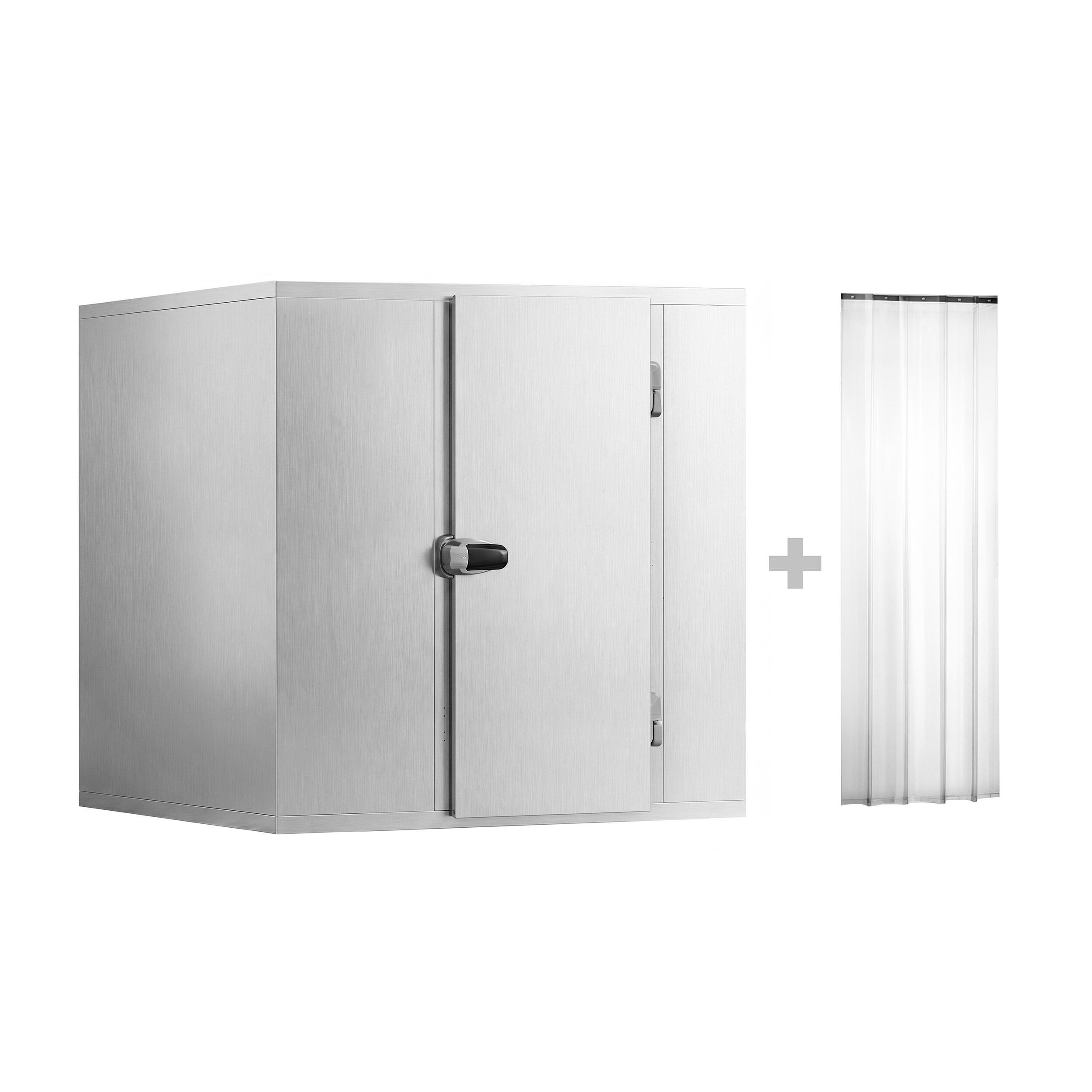 Acero inoxidable Cámara frigorífica negativa - 1800x1200mm - 2,65m³ - incl. cortina de lamas (PVC)
