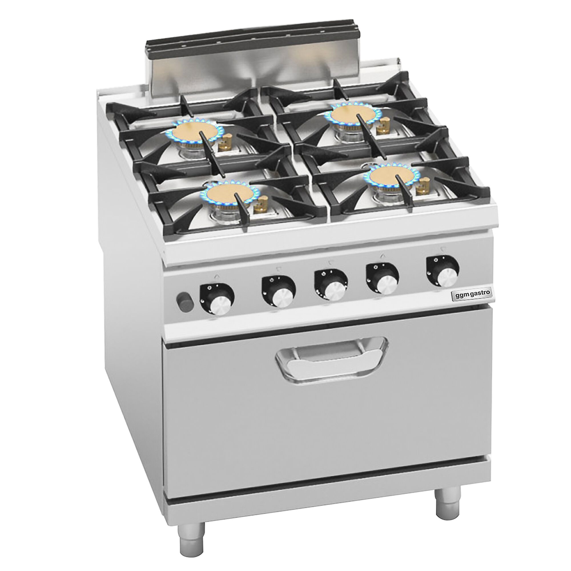 Fourneau à gaz – 40 kW – 4 brûleurs – avec four à gaz statique – 7,8 kW – modèle haute performance