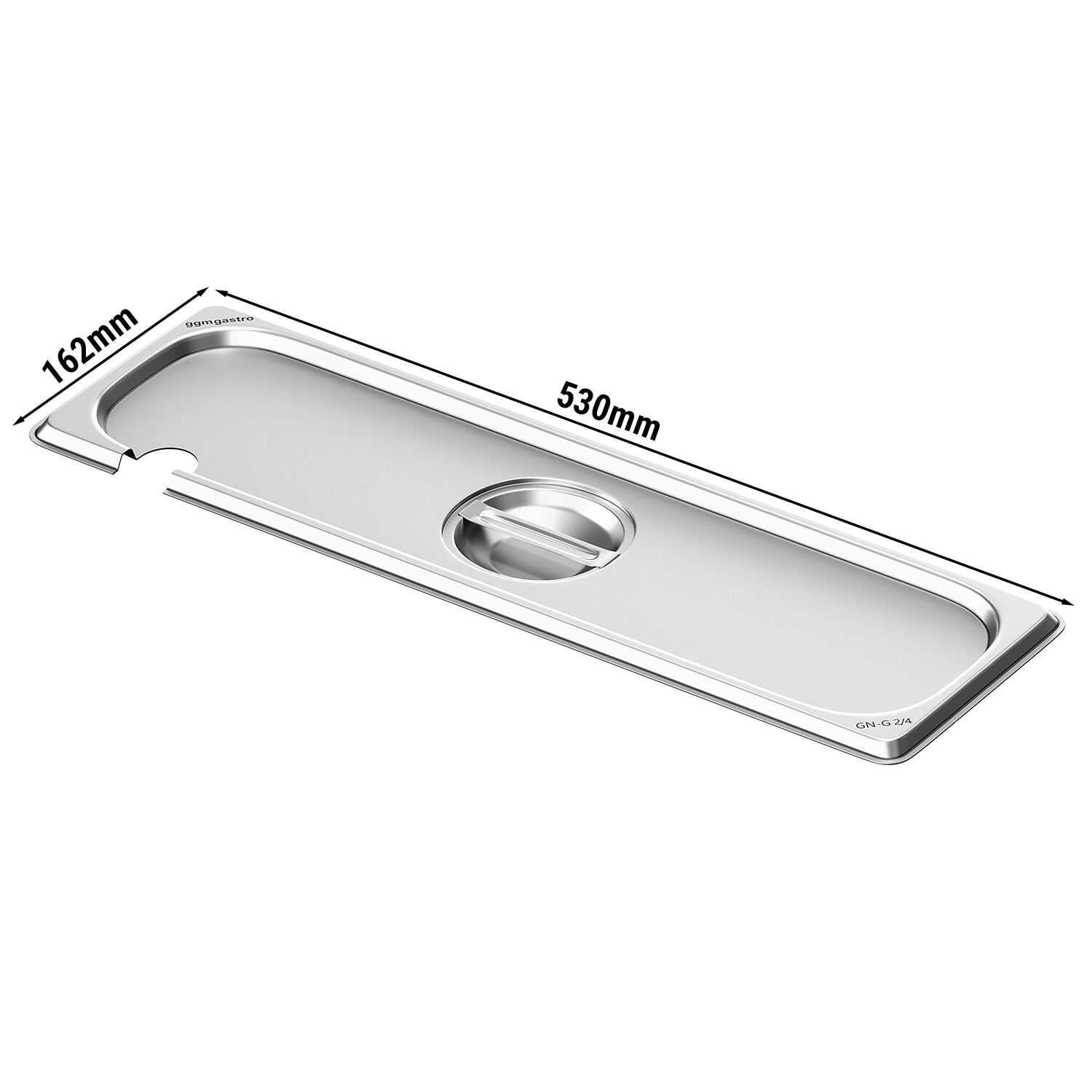 (6 pieces) – Stainless Steel Gastronorm Pan Lid GN 2/4 – with Spoon Cut-Out