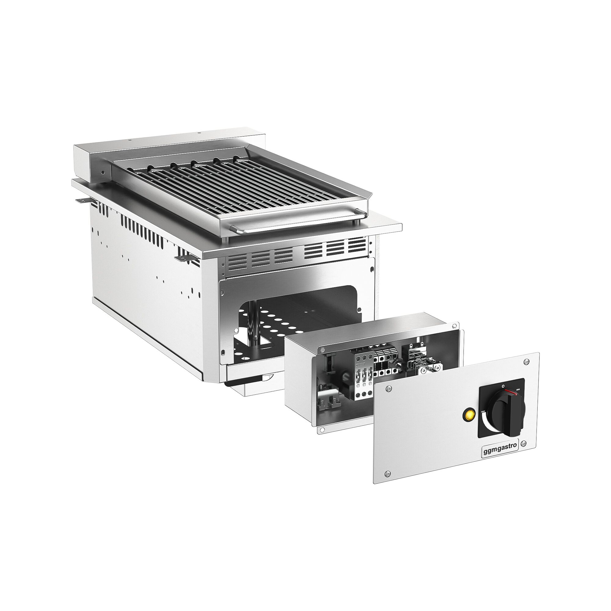 Grill à eau électrique encastrable professionnel - 3,75kW - à poser - P765mm
