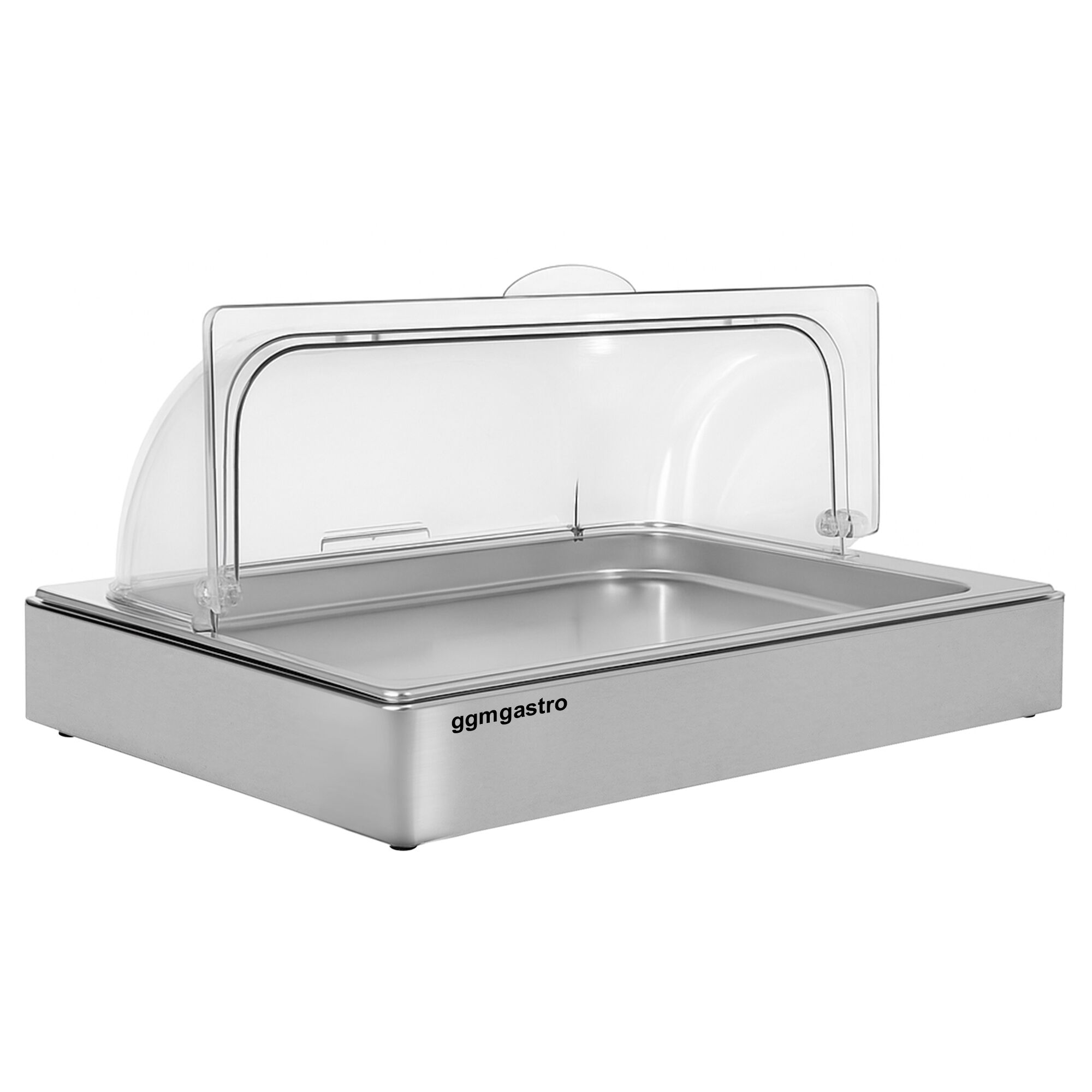 Couvercle de présentation roll-top - Dôme - GN 1/1 - Acier inoxydable - 540x335mm - Hauteur:255mm - incl. bac GN 1/1, deux packs de froid