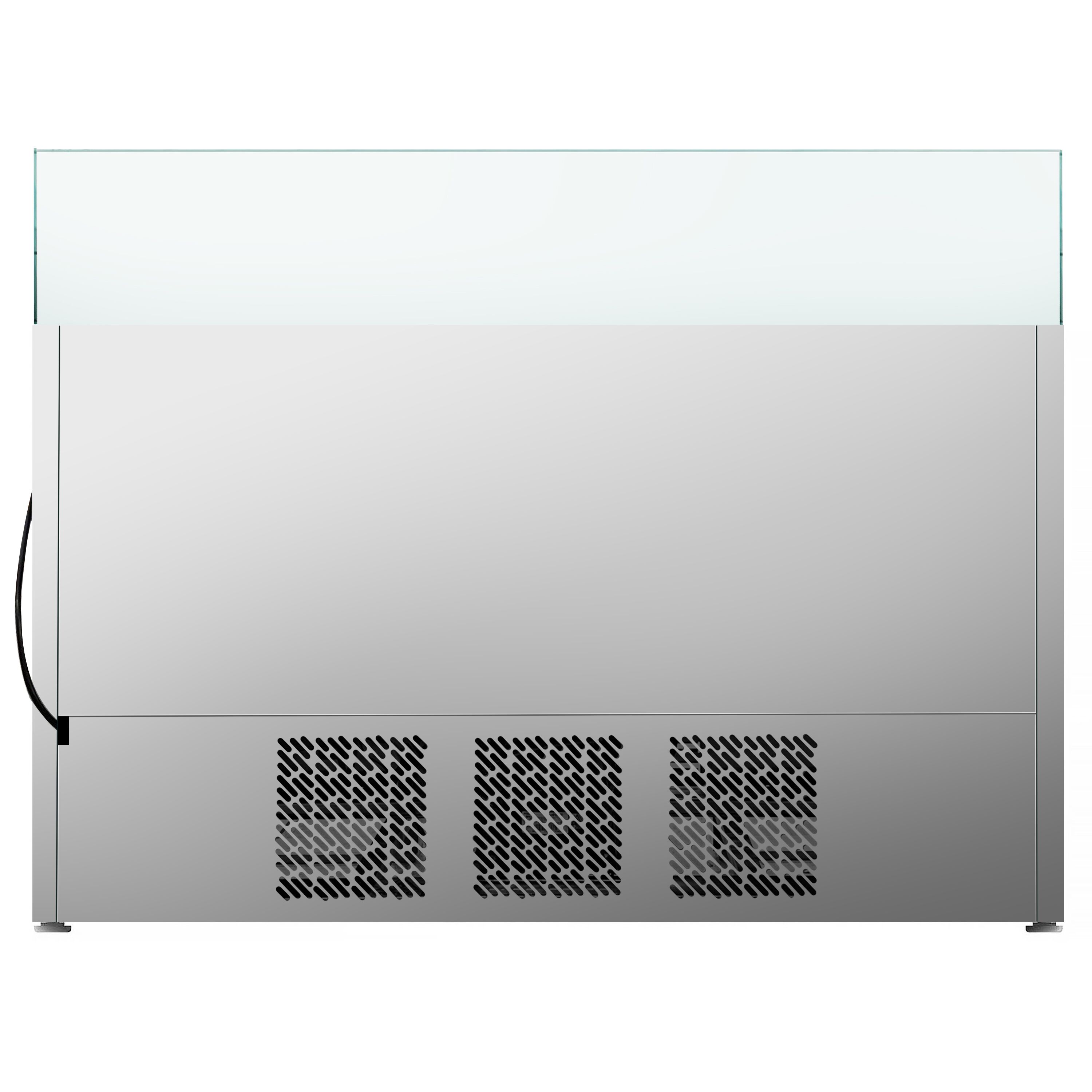 Saladette réfrigérée PREMIUM PLUS - 1460mm - 335L - 3 portes - avec vitrine de comptoir pour 9x GN 1/3 & Couvercle inox
