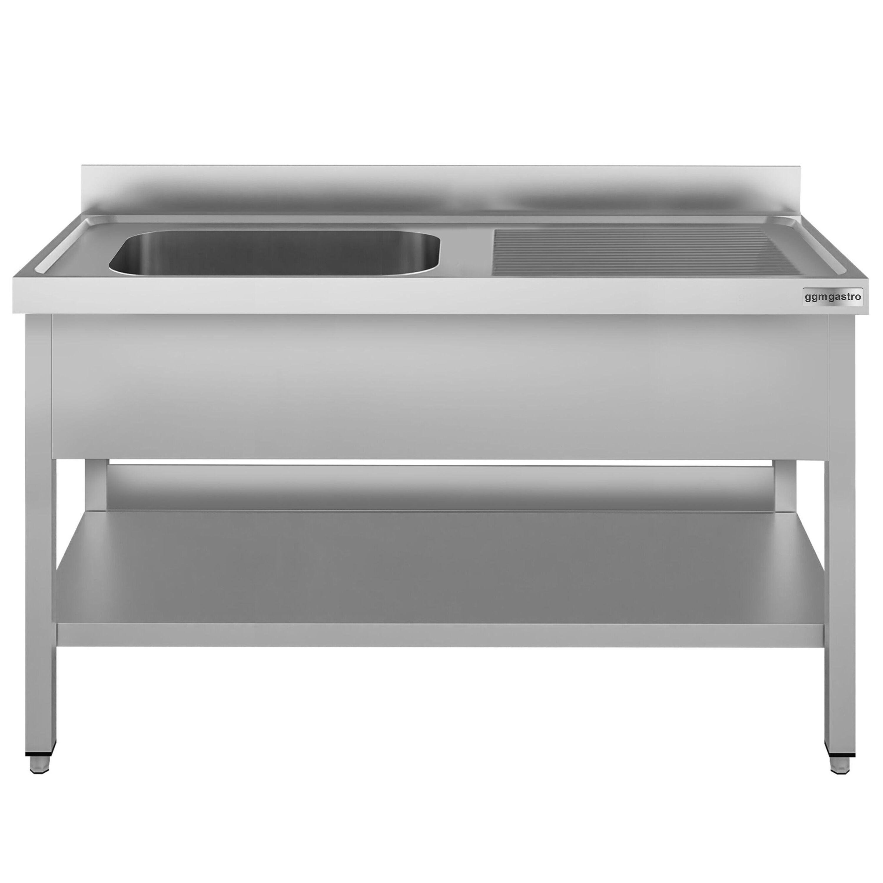 Plonge en inox ECO - 1400x600mm - avec étagère basse - 1 bac à gauche