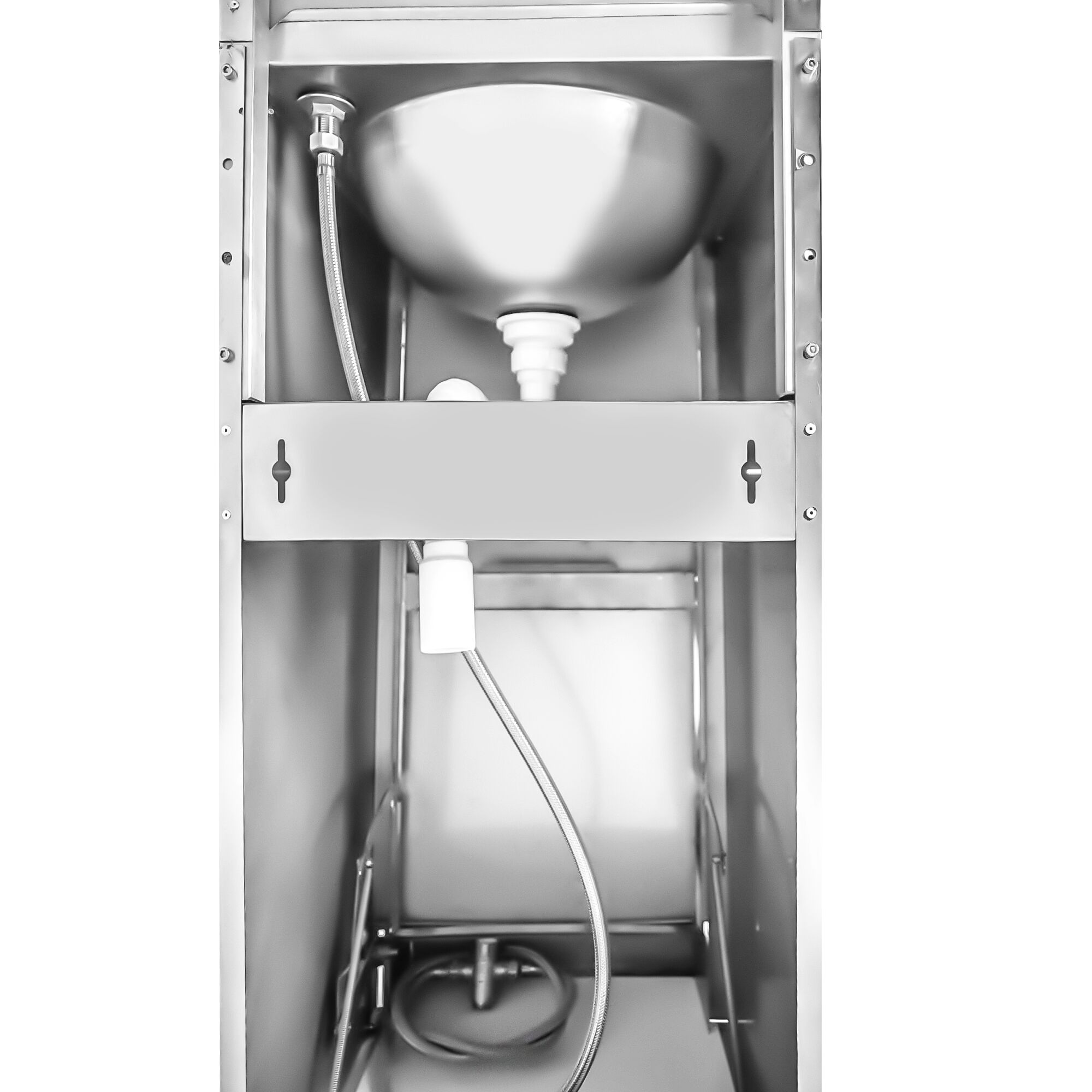 Lave-mains - Acier inoxydable - avec commande au pied, distributeur de savon & distributeur d’essuie-mains papier