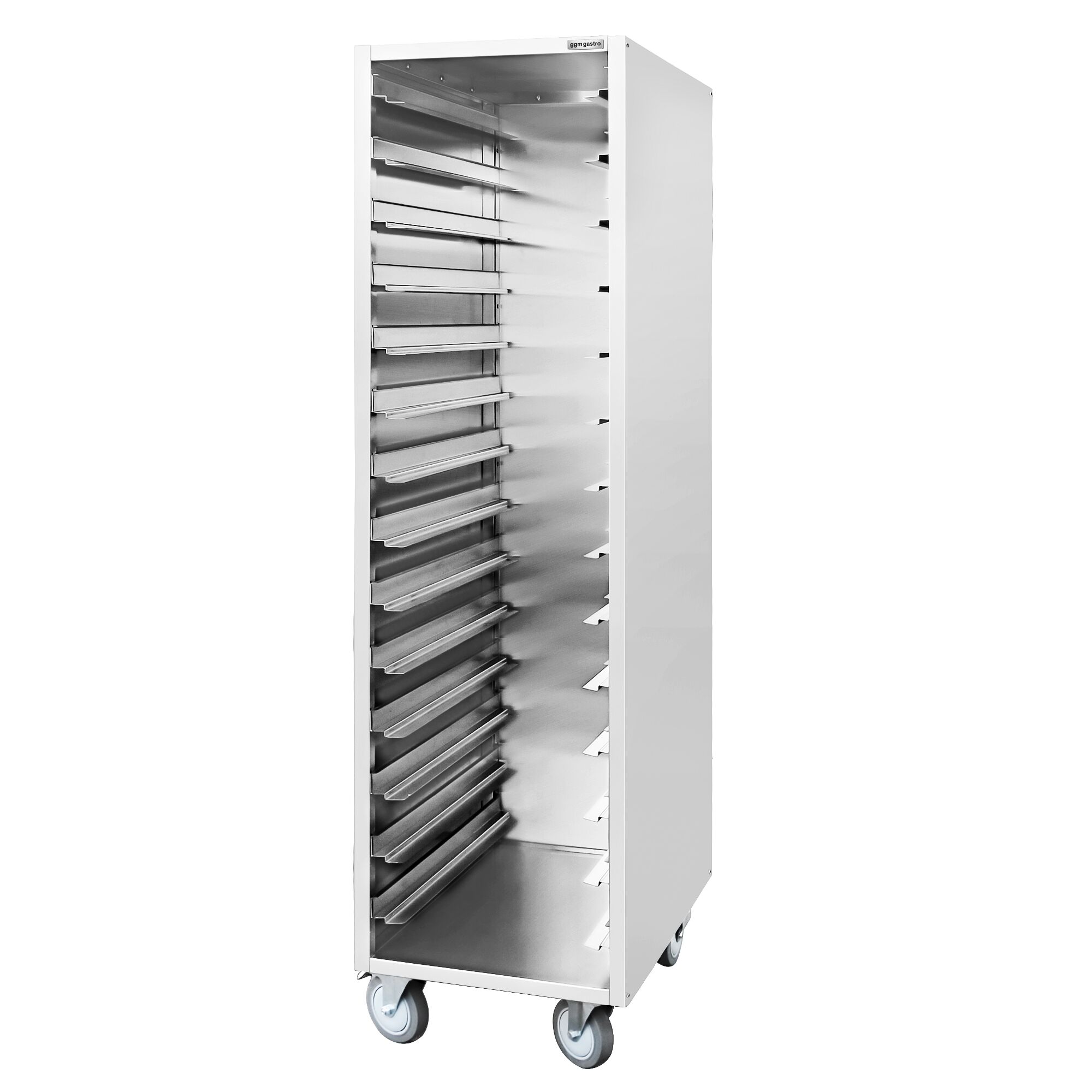 Chariot à plateaux en inox – pour 14 × GN 1/1 ou 14 × EN 600 × 400