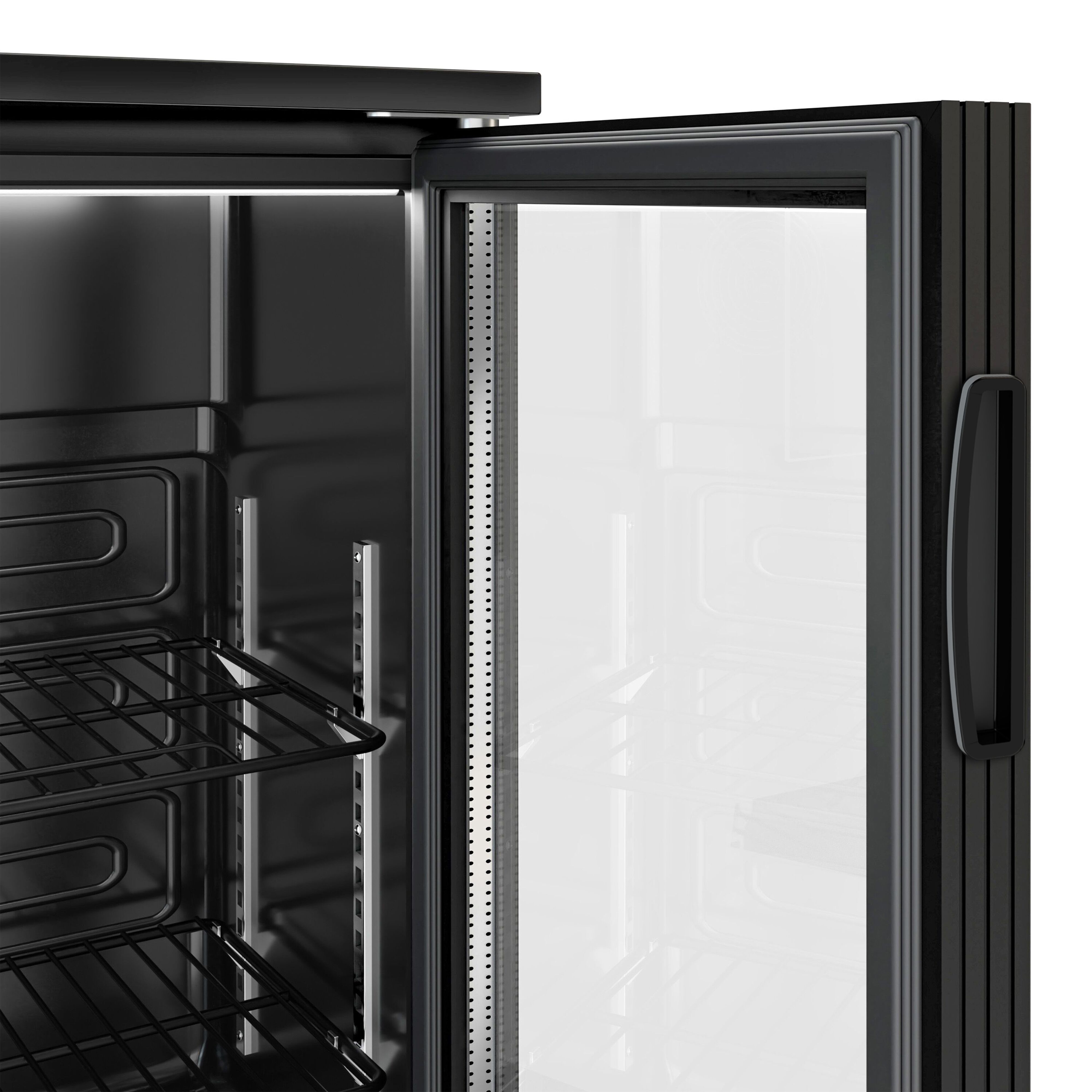 Réfrigérateur de bar – 1350 mm – 320 litres – avec 3 portes vitrées battantes – Extérieur & intérieur Noir