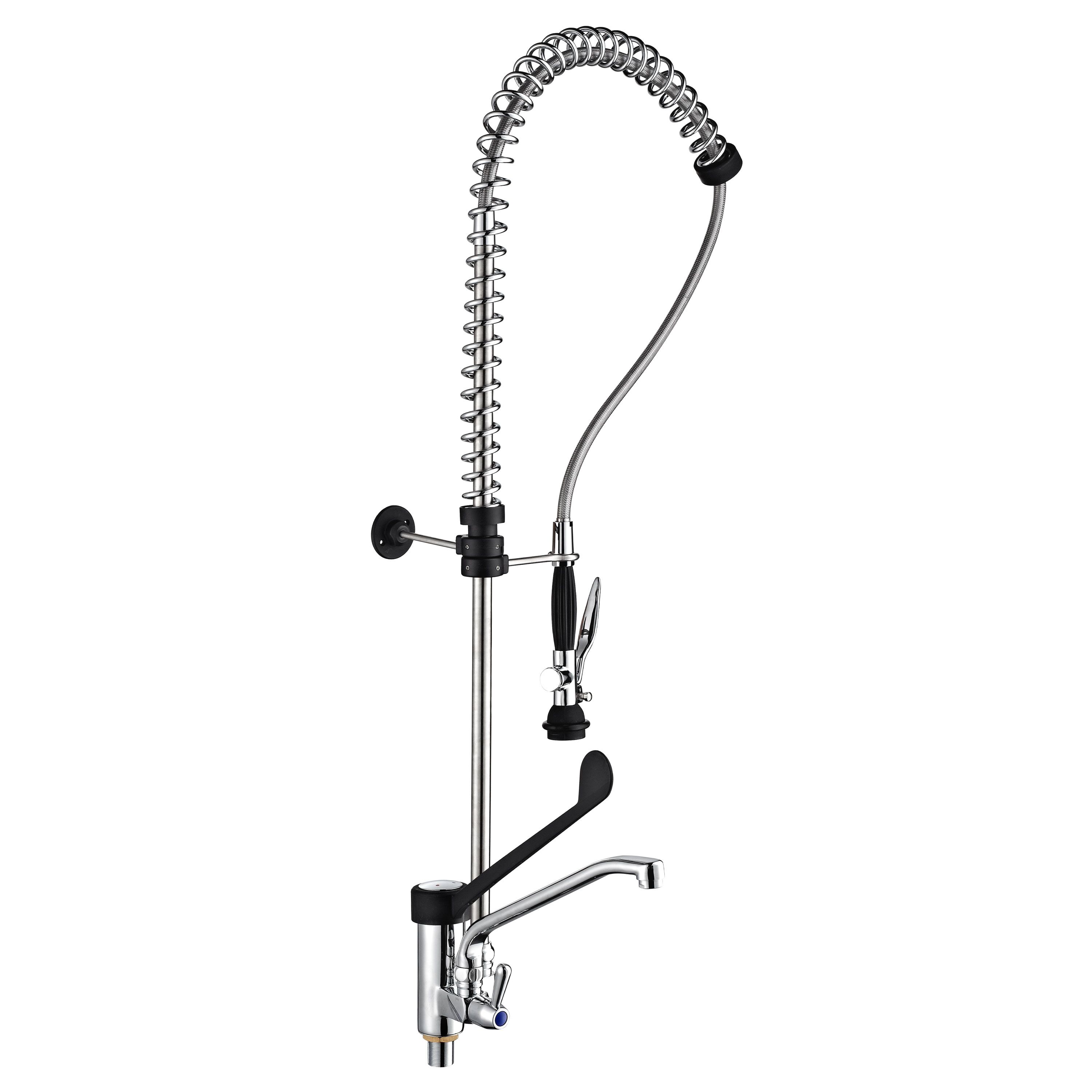 Douchette de prélavage monotrou 3000 – avec robinet mélangeur, bec pivotant et mitigeur monocommande