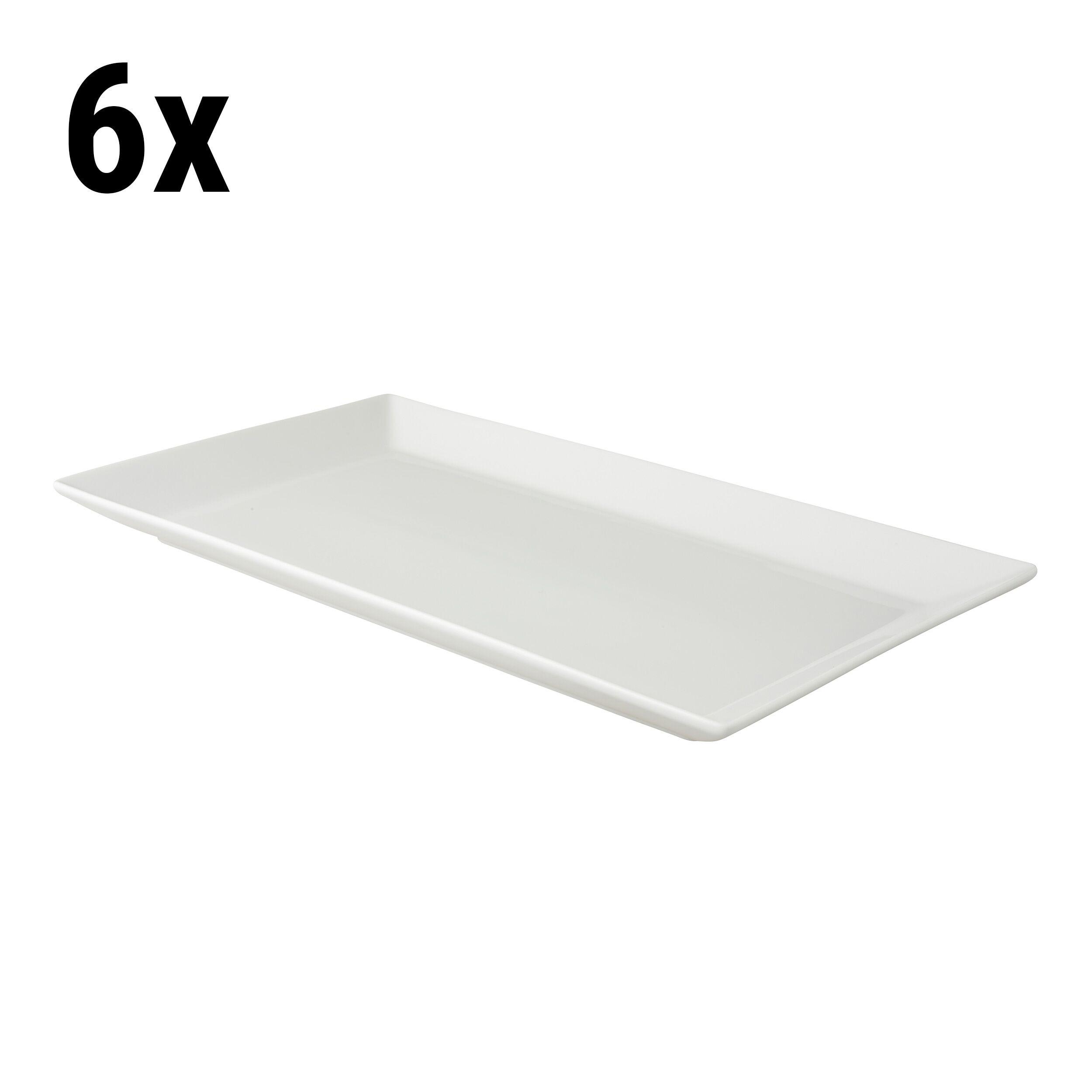 (6 st) WHITE DELIGHT - Tallrik - 33 x 18,5 cm - Vit