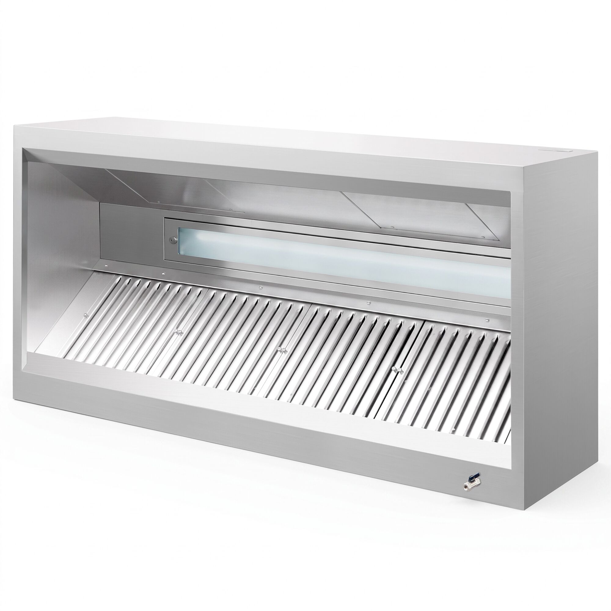 Induction box hood - 1800mm - with filter & light - without motor