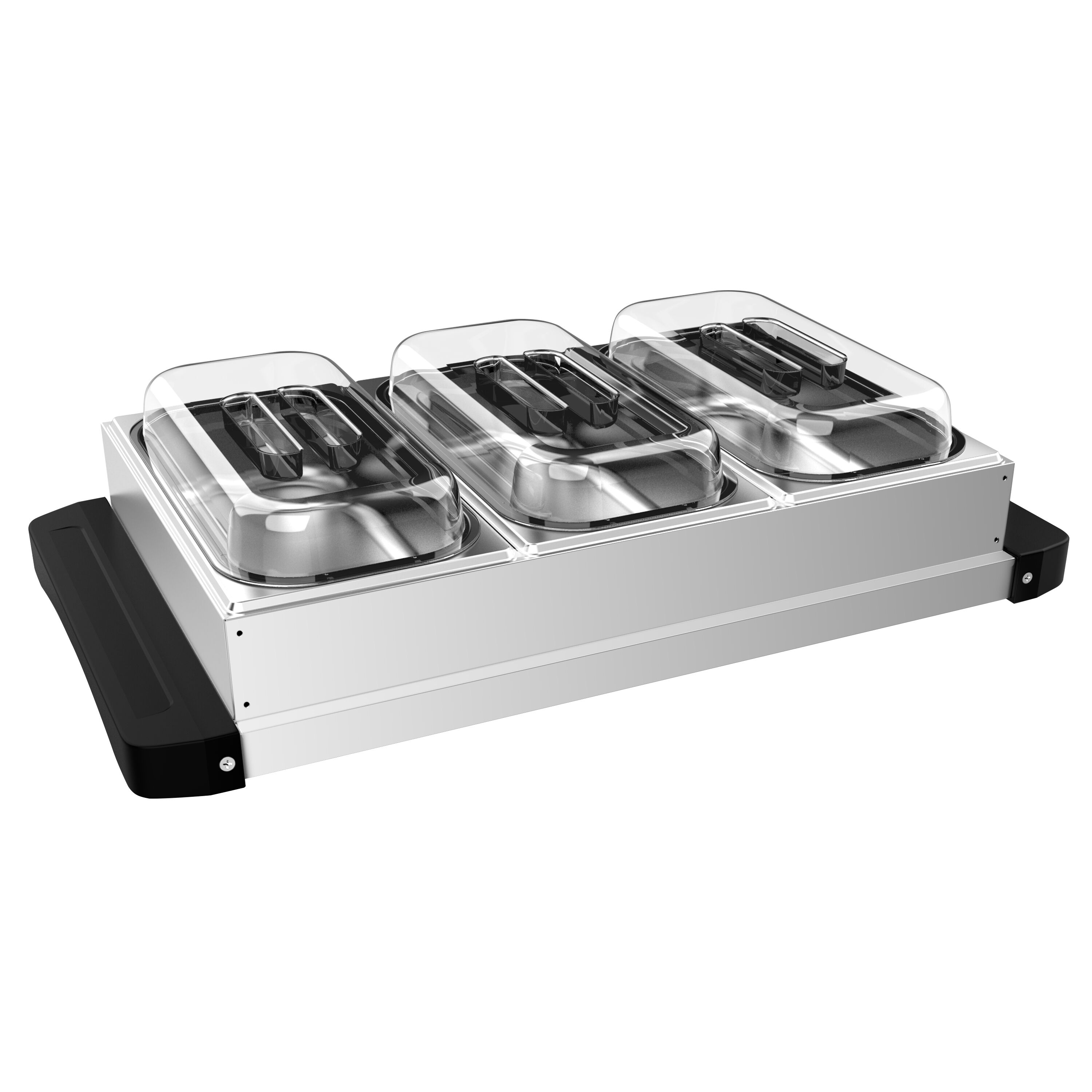 Plaque chauffante / Bain-marie infrarouge - incl. 3x bacs GN 1/3 & couvercles