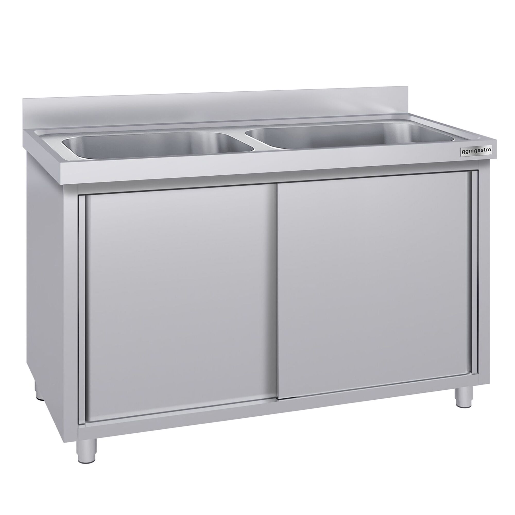 Meuble évier ECO - 1400 x 700 mm - avec 2 bacs au centre