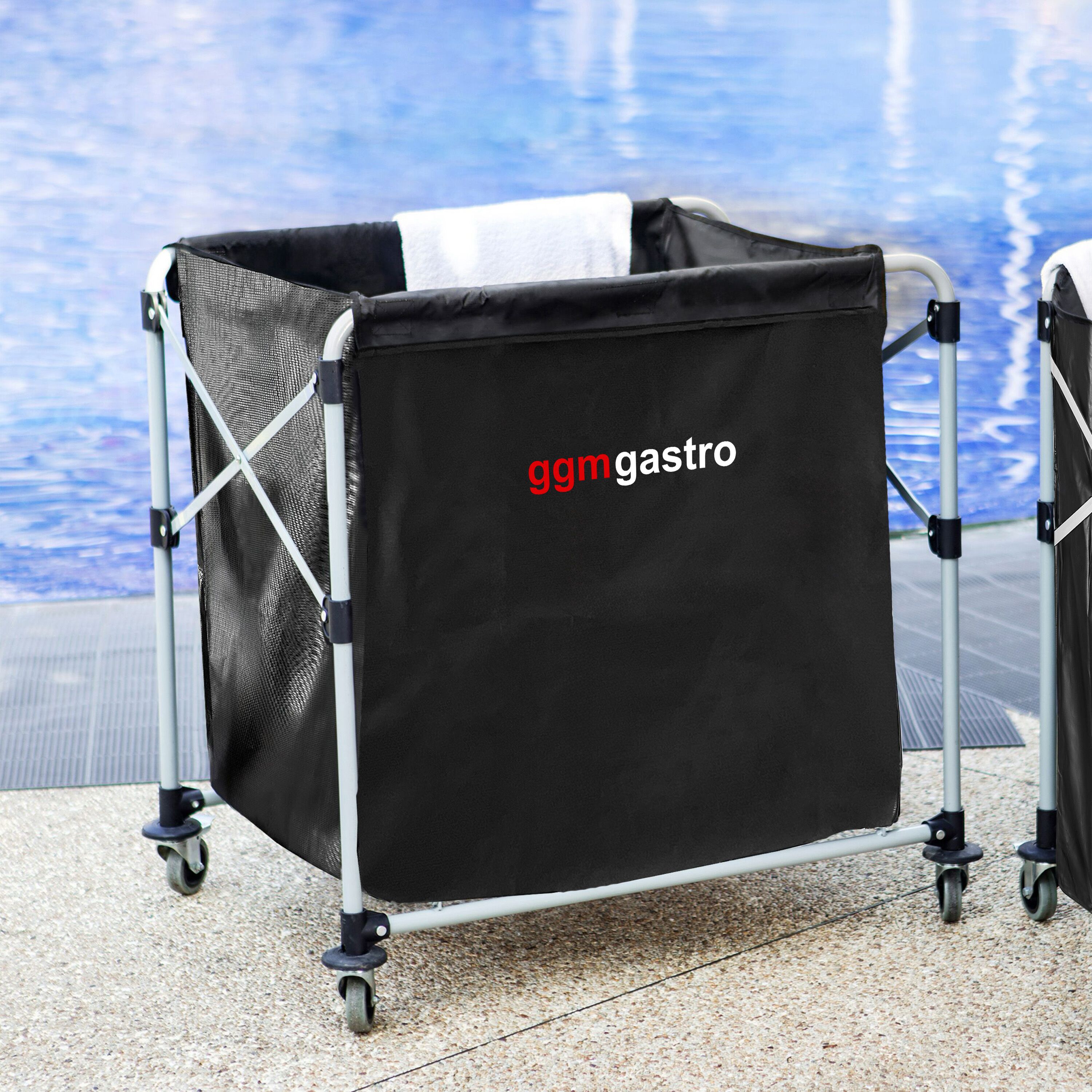 Chariot à linge - pliant - 300L - cadre en aluminium - Noir
