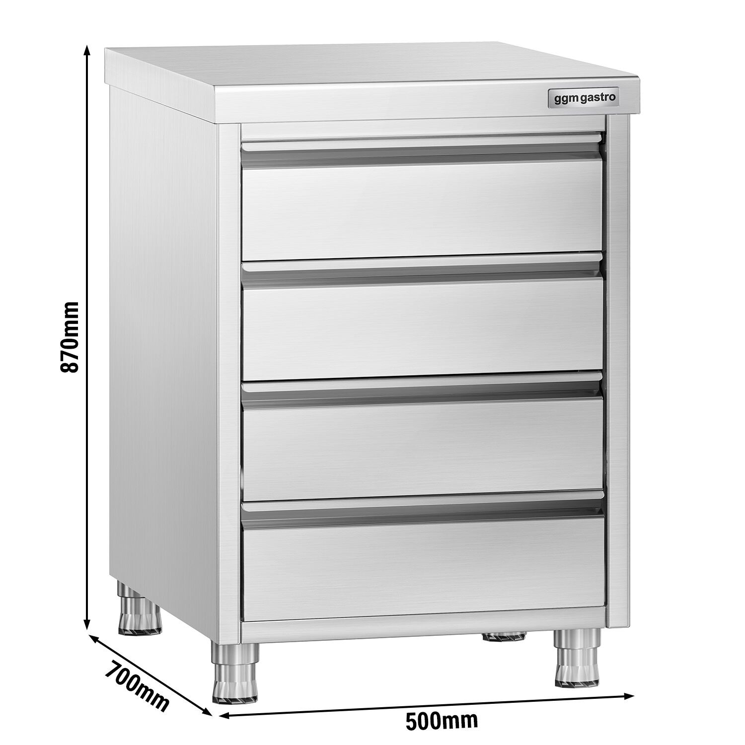Schubladenschrank PREMIUM mit 4 Schubladen - 500x700mm