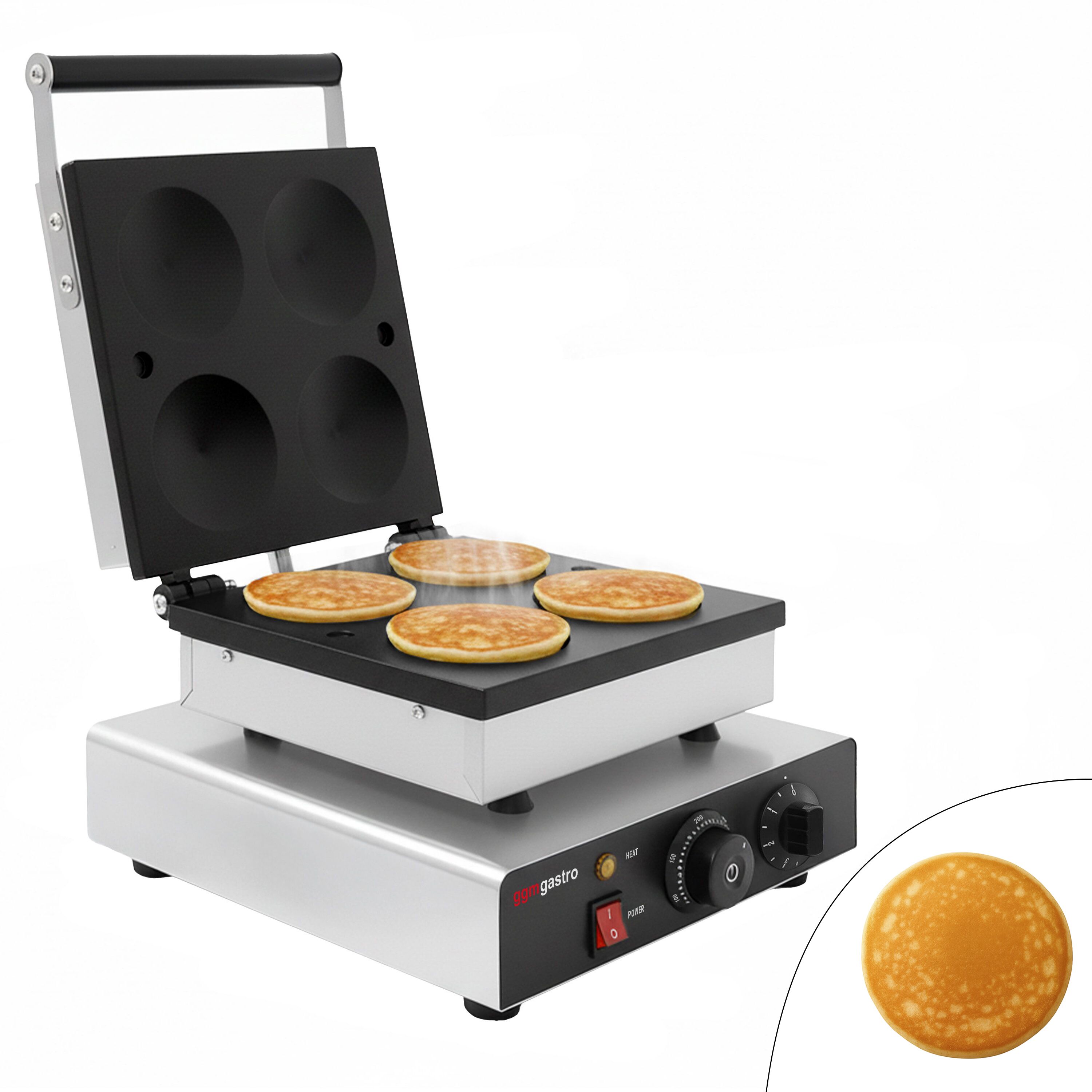 Gaufrier – simple – manuel – 1,75 kW – Forme : 4 pancakes américains