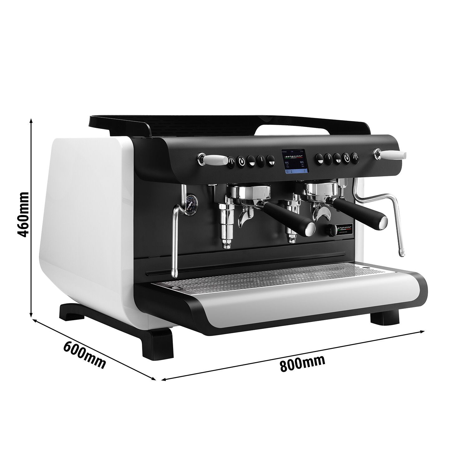 Machine à café porte-filtre – 2 groupes – multichaudière – écran tactile – système de préinfusion – Blanc