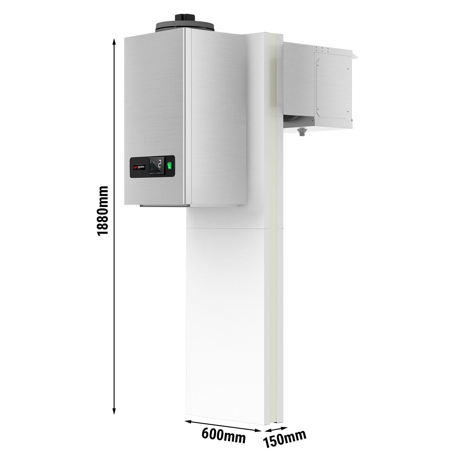 En acier inoxydable Groupe de froid monobloc mural - pour volume max. 7,5m³ - 550W