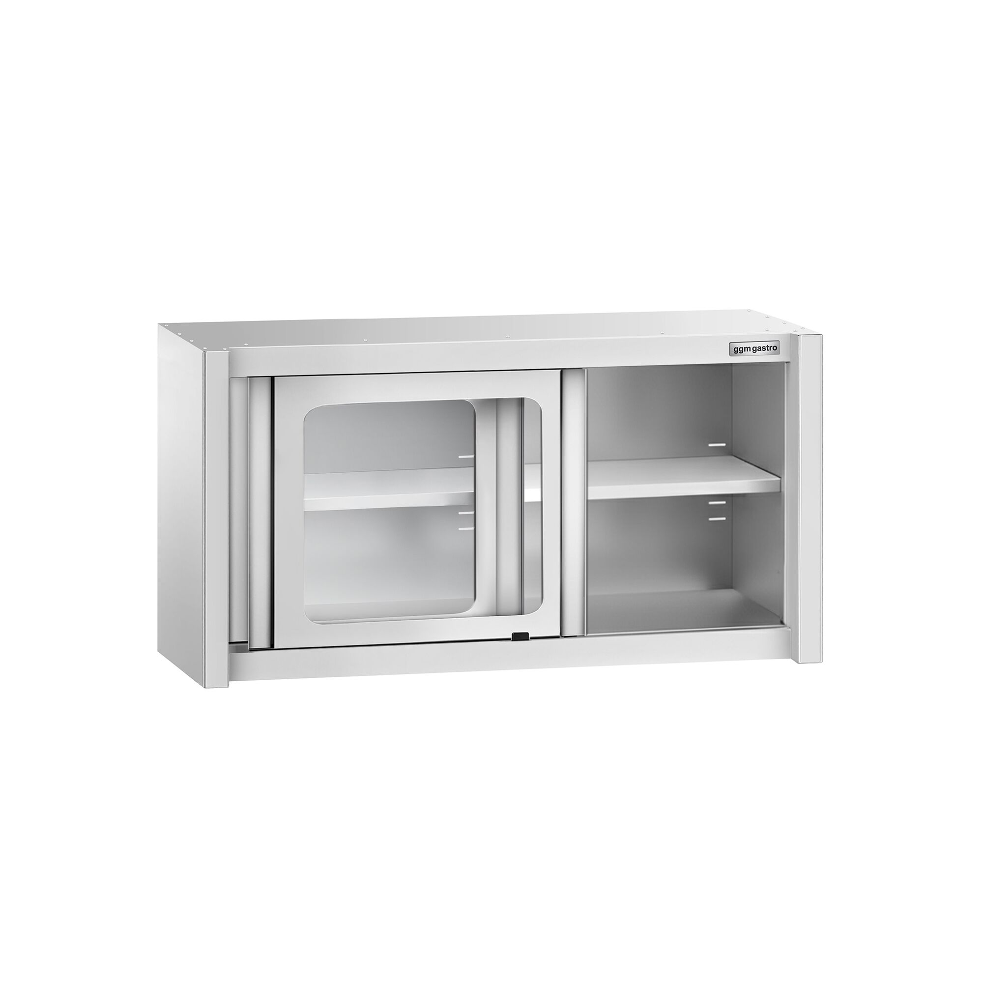 Armoire murale en acier inoxydable - 1000x400mm - avec portes coulissantes vitrées - 650mm de haut