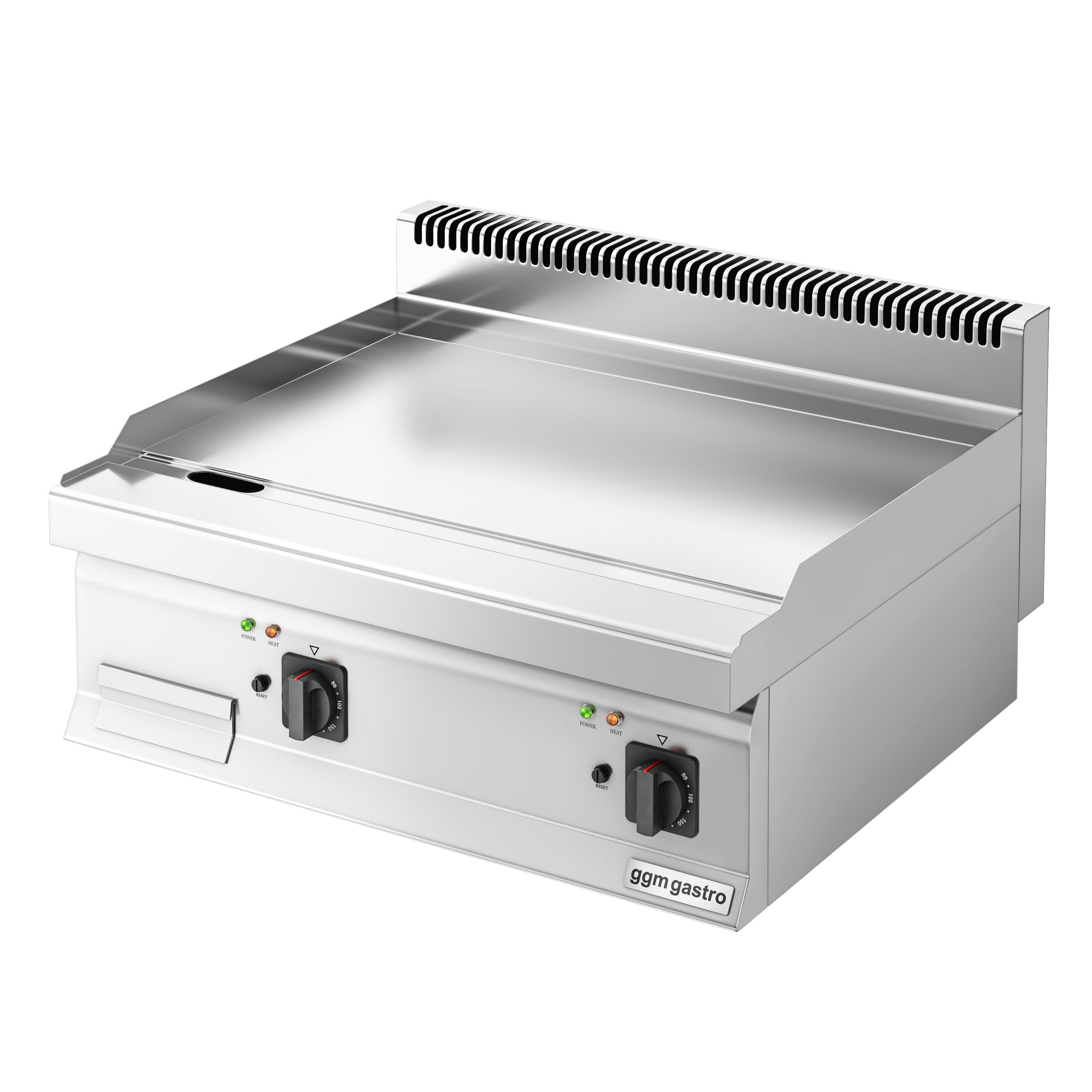 Plancha électrique - plaque acier - 2 zones - 7,1 kW - Lisse - Surface de cuisson : 795x500mm