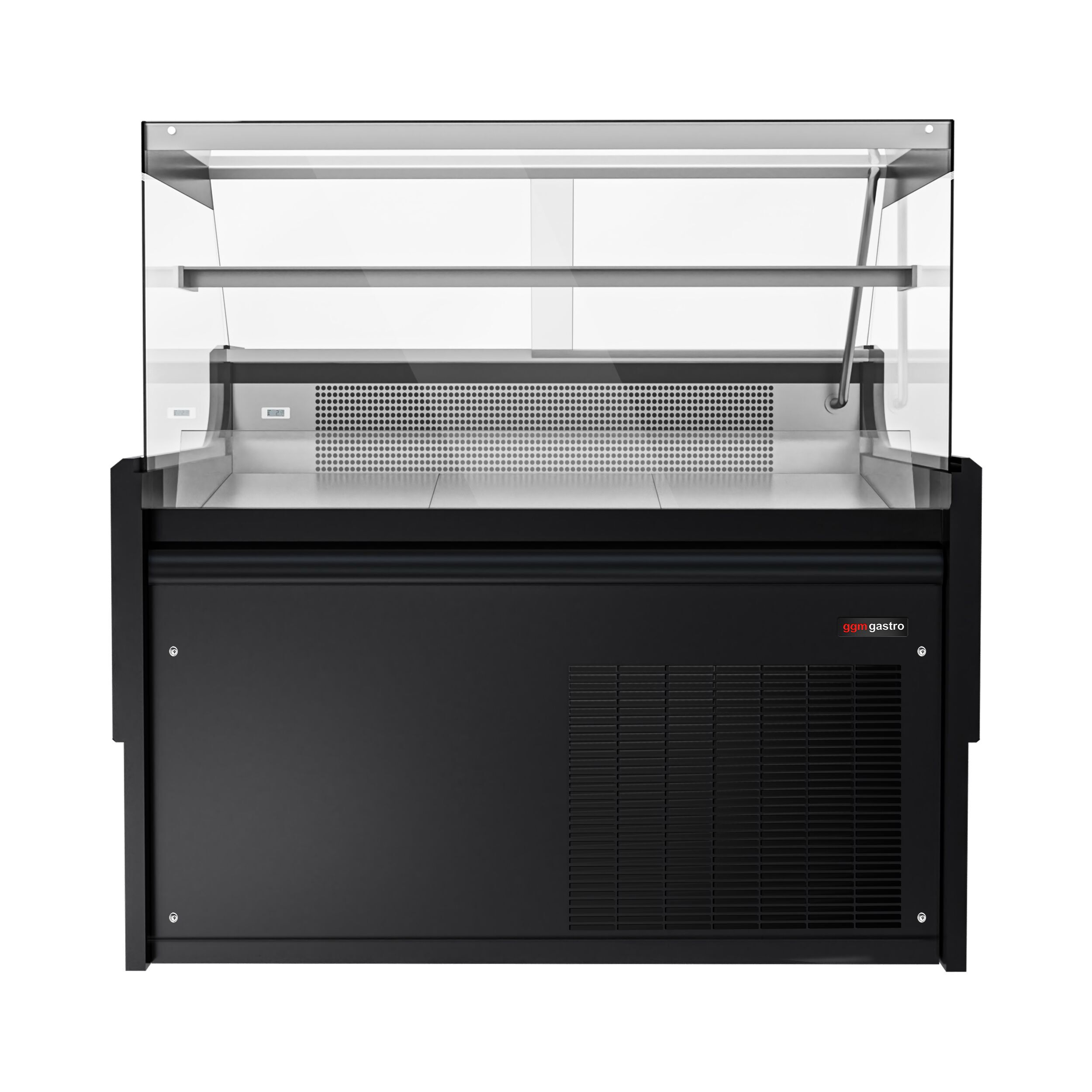Comptoir vitrine réfrigérée - 1280x975mm - +2/+8°C - 120L - Façade noire - 2 vitres coulissantes
