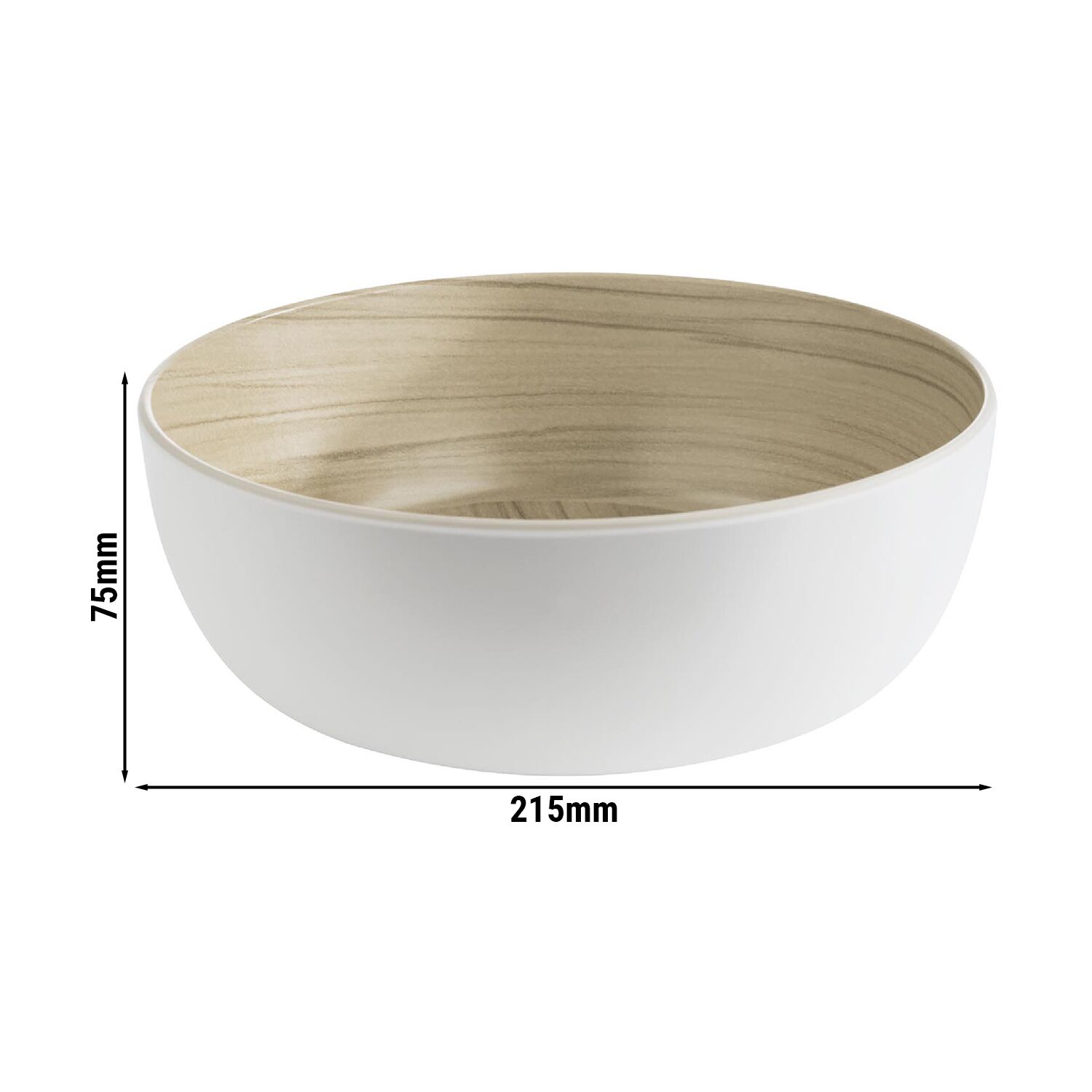 (6 bucăți) Bol - FRIDA - Melamină - 1,8 litri - Ø 215 mm - Alb