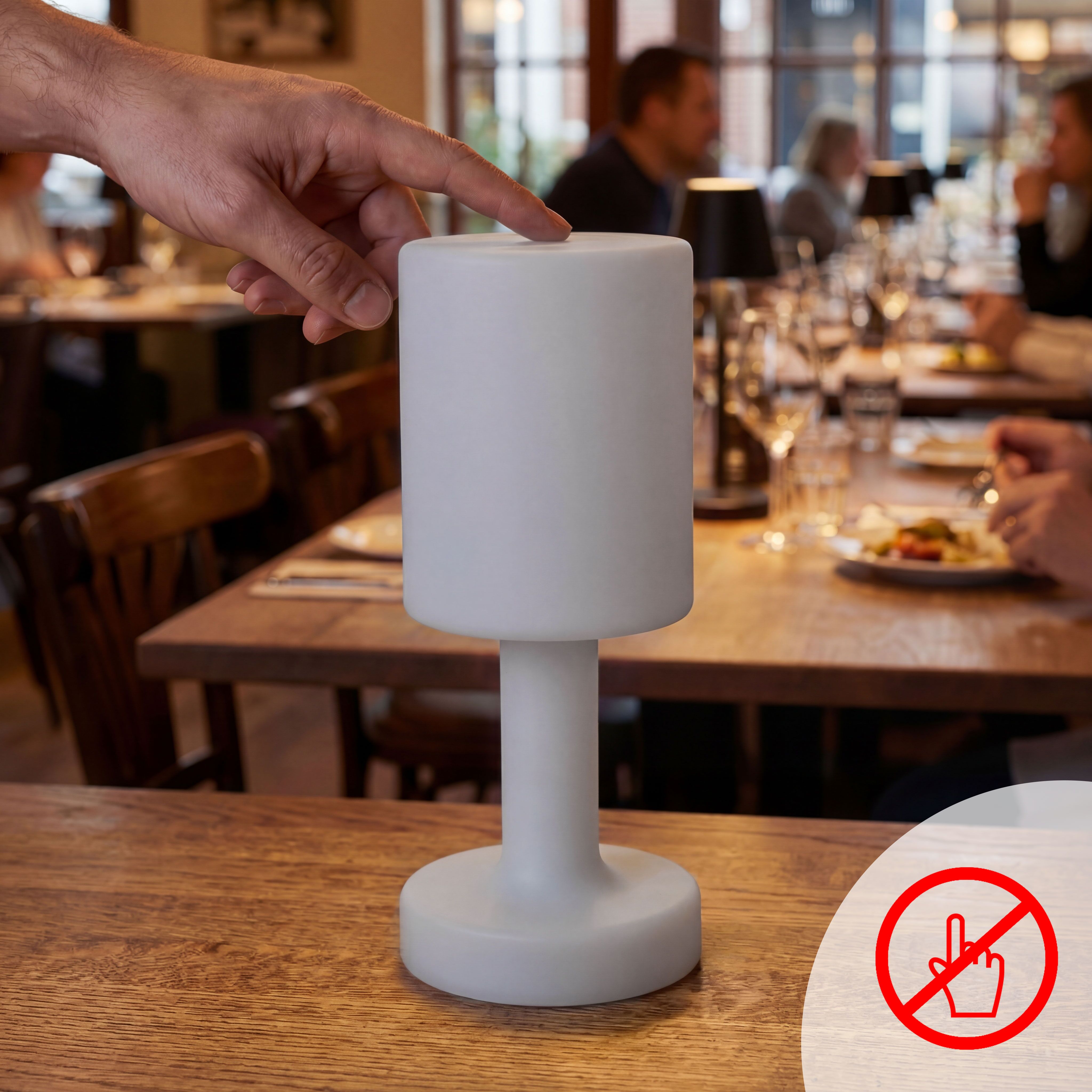 (4 pièces) Lampe de table – FINN – dimmable en 3 niveaux – Ø 120 mm – Blanc