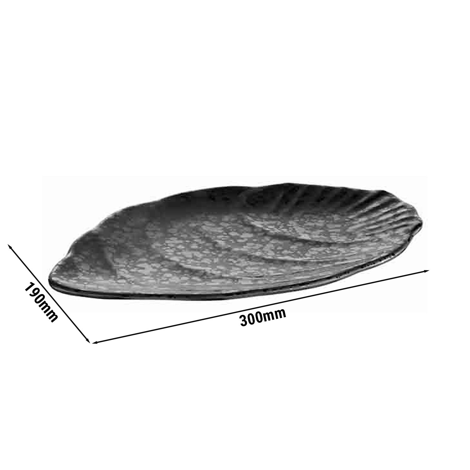 (6 pcs) Plateau de présentation - GLAMOUR - Mélamine - 300x190mm - Hauteur:15mm - Noir - empilable, compatible lave-vaisselle
