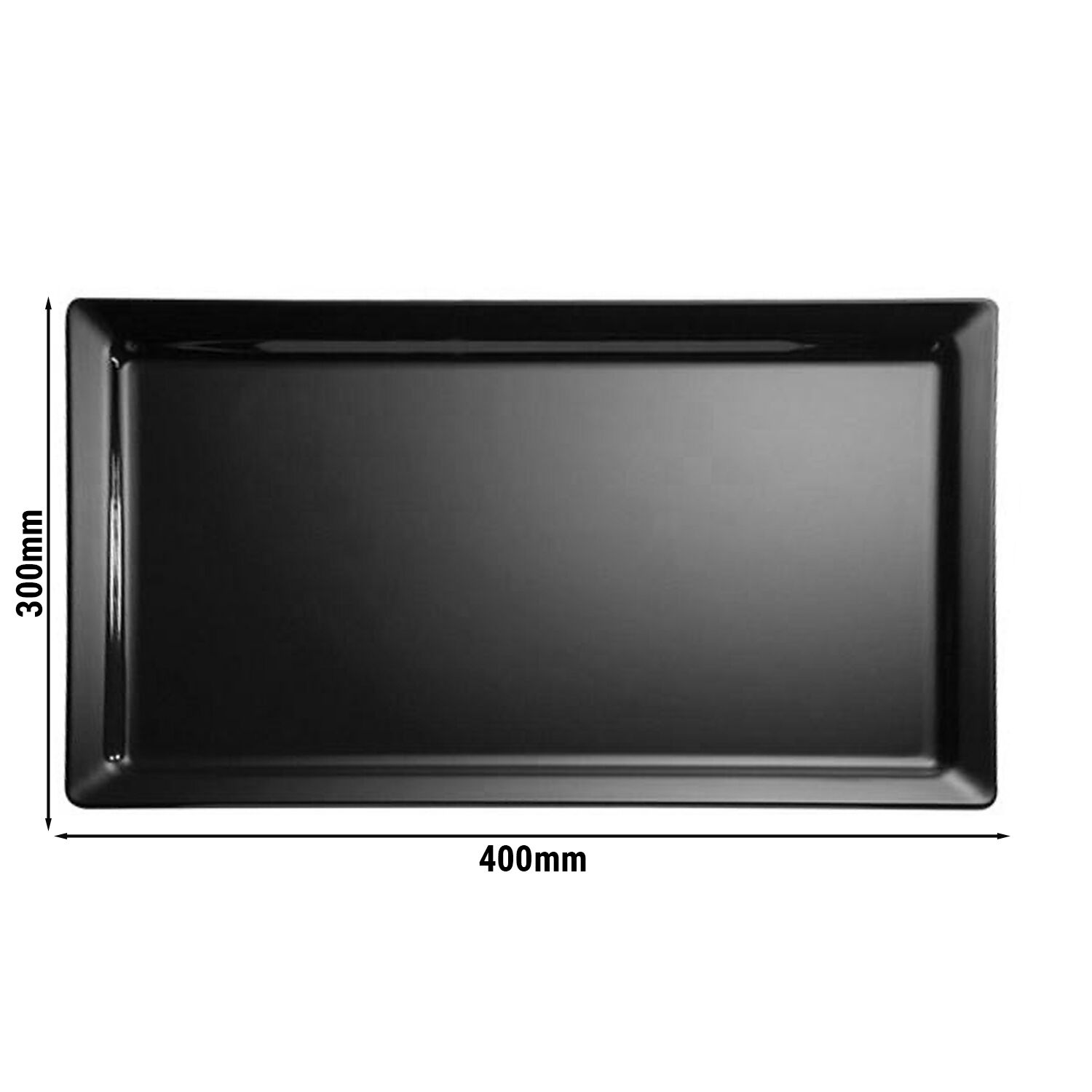 (6 pcs) Plateau de présentation PREMIUM - PURE - Mélamine - 400x300mm - Hauteur:30mm - Noir