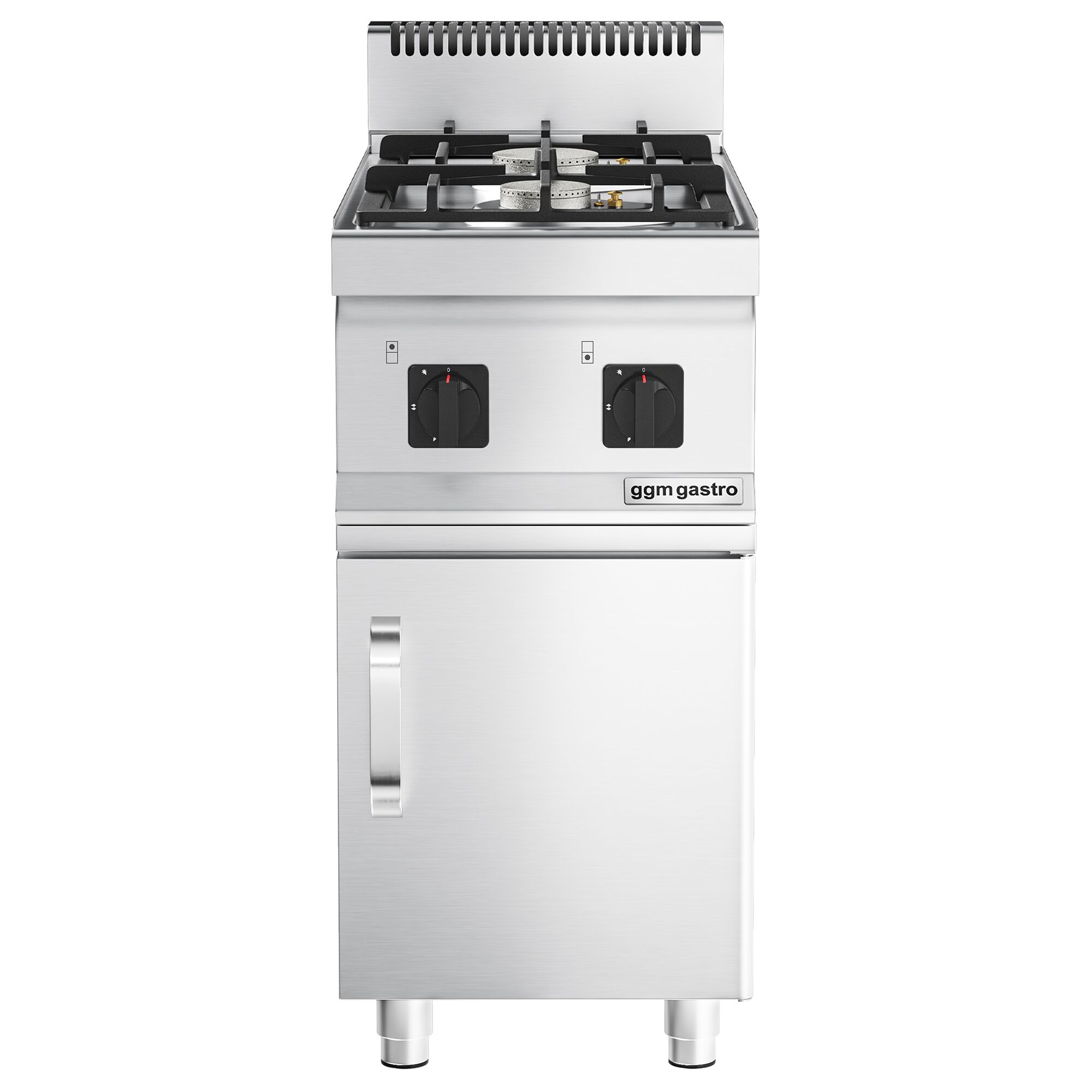 Fourneau à gaz – 10 kW – 2 brûleurs – avec soubassement avec 1 porte