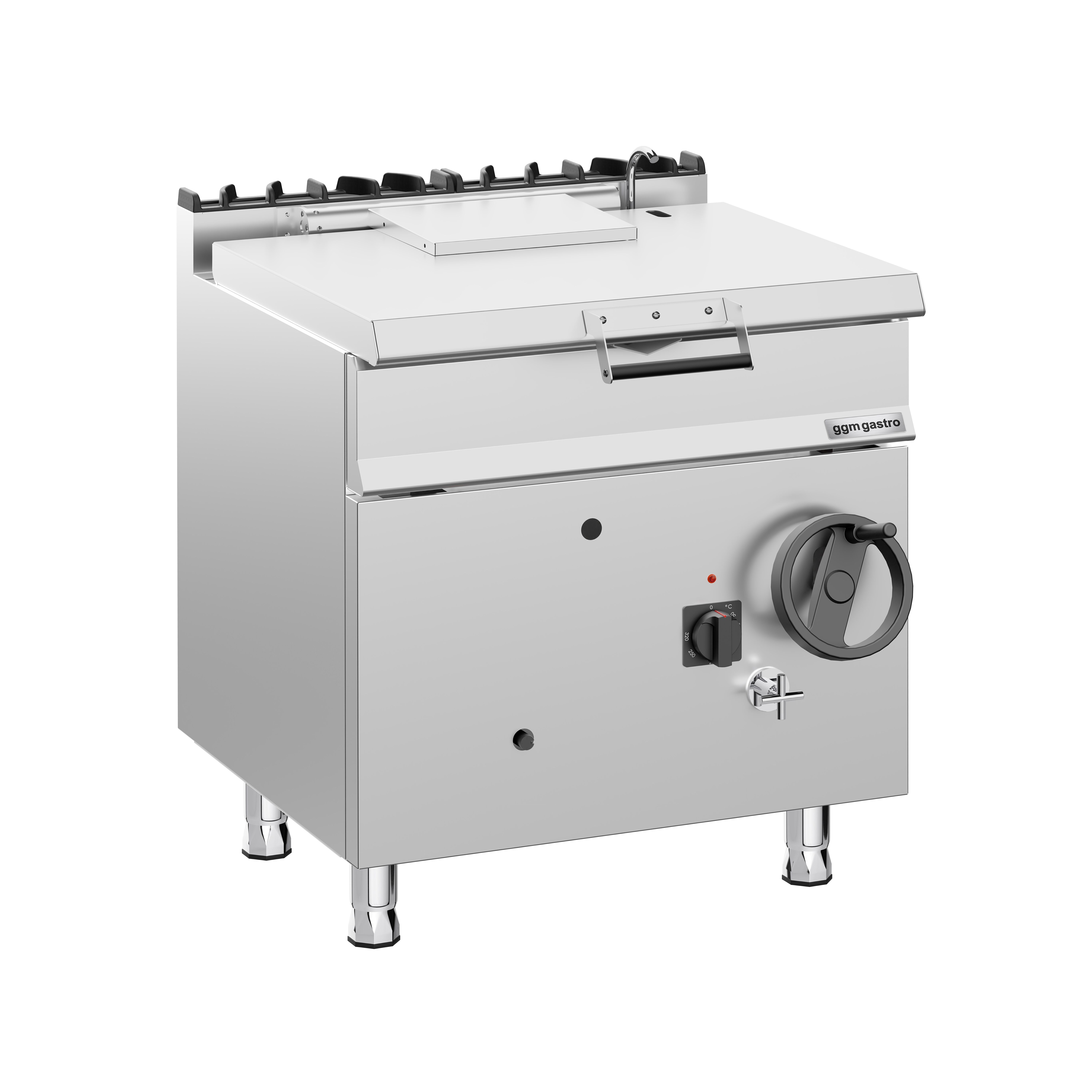 Sauteuse basculante à gaz – 60 litres – 20,5 kW – avec volant manuel et raccordement d’eau