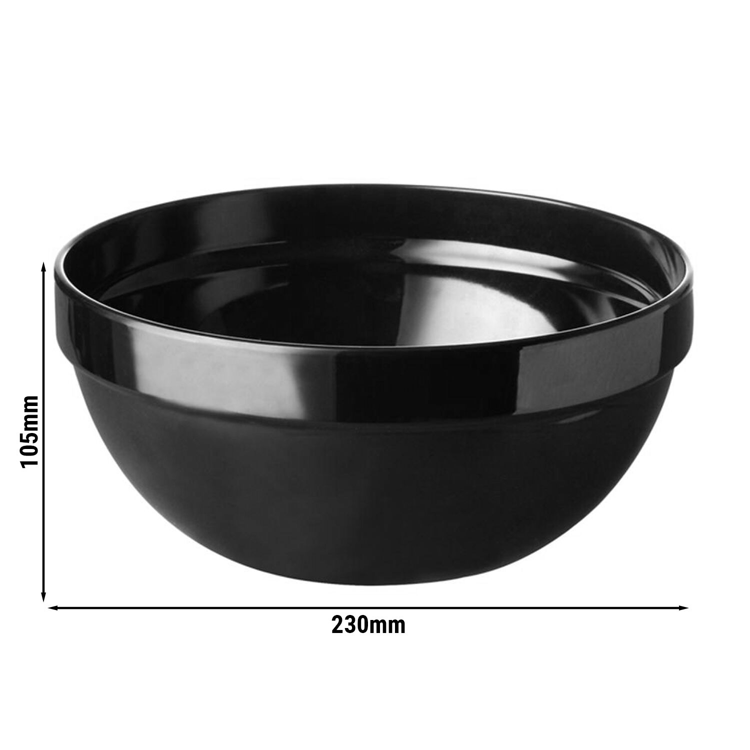 (6 pcs) Coupe - FRIENDLY - PET - 2,5L - Ø 230mm - Noir