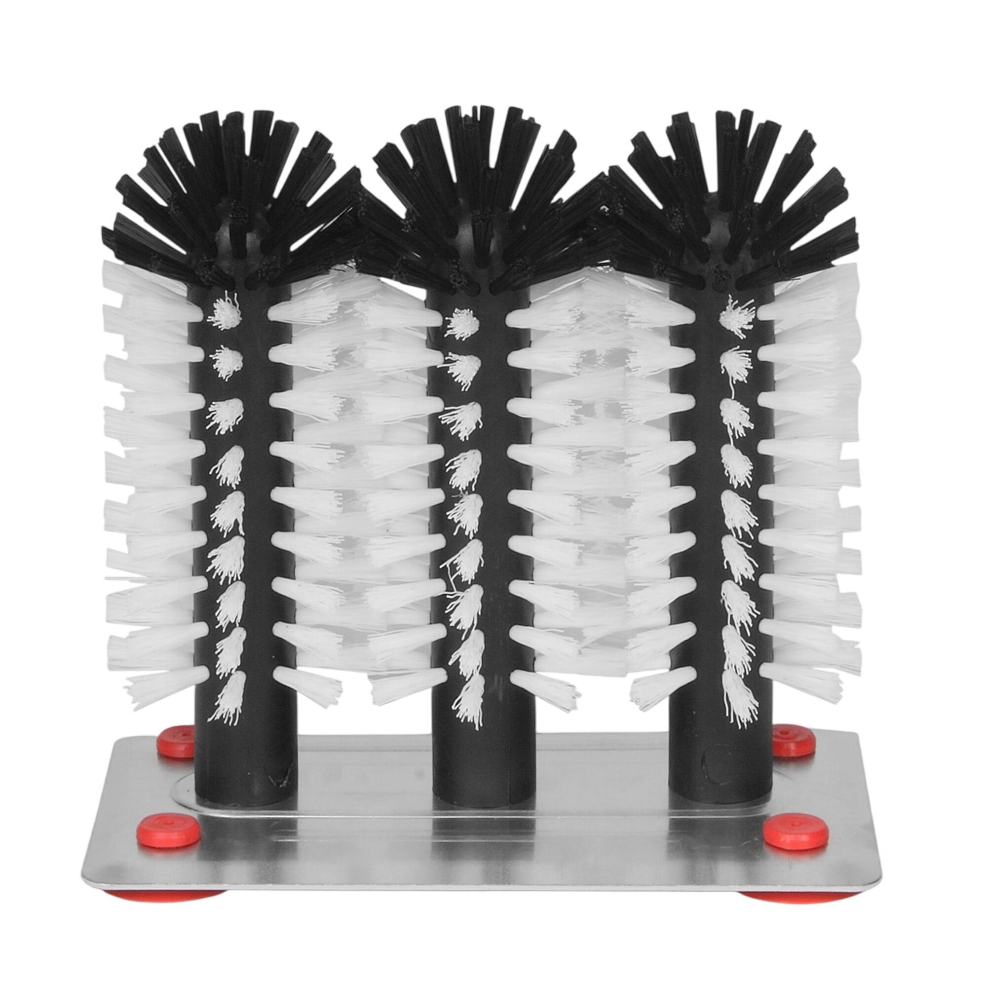 (2 pièces) FUCHS | DELFIN® Brosse à vaisselle en verre - 3x180mm - avec plaque de base en métal - 1-2-3