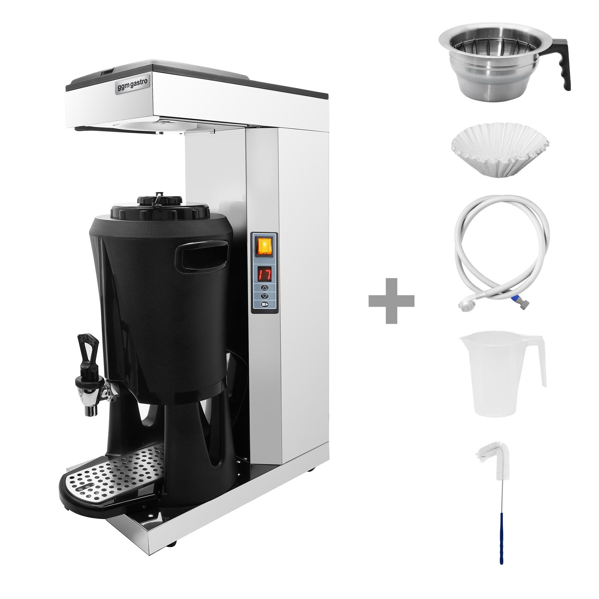 Machine à café filtre - 2,5 litres - avec thermocinétique & remplissage automatique de l’eau - incl. récipient thermique