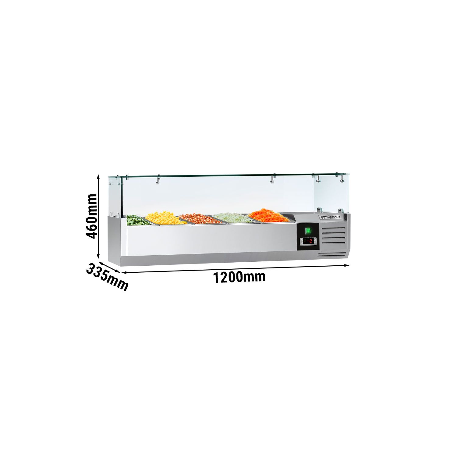 Vitrine Réfrigérée à Ingrédients PREMIUM - 1200x335mm - 5x GN 1/4
