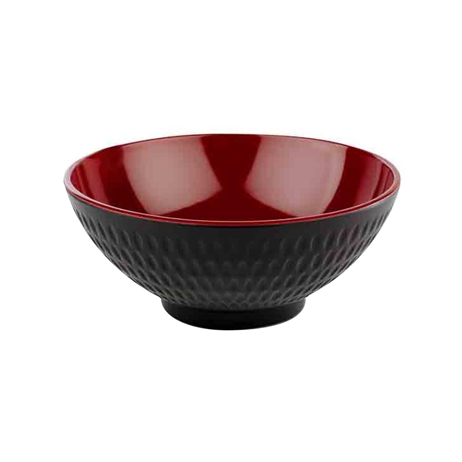 (6 pcs) Coupe - ASIA PLUS - Mélamine - 600ml - carré - 160x160mm - Profondeur : 70mm - Noir/Rouge