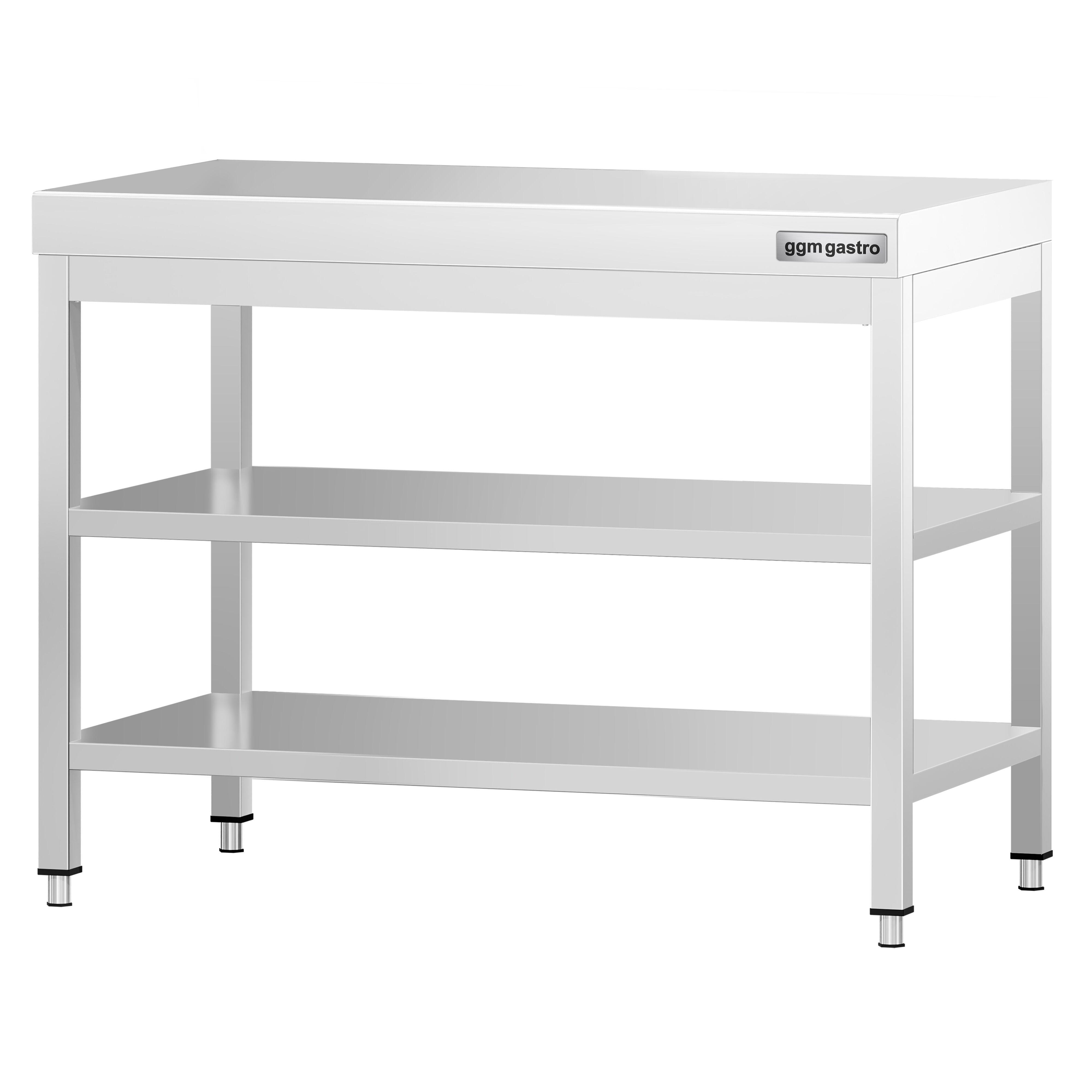 Table de travail inox PREMIUM - 800 x 600 mm - avec tablette inférieure & Tablette intermédiaire