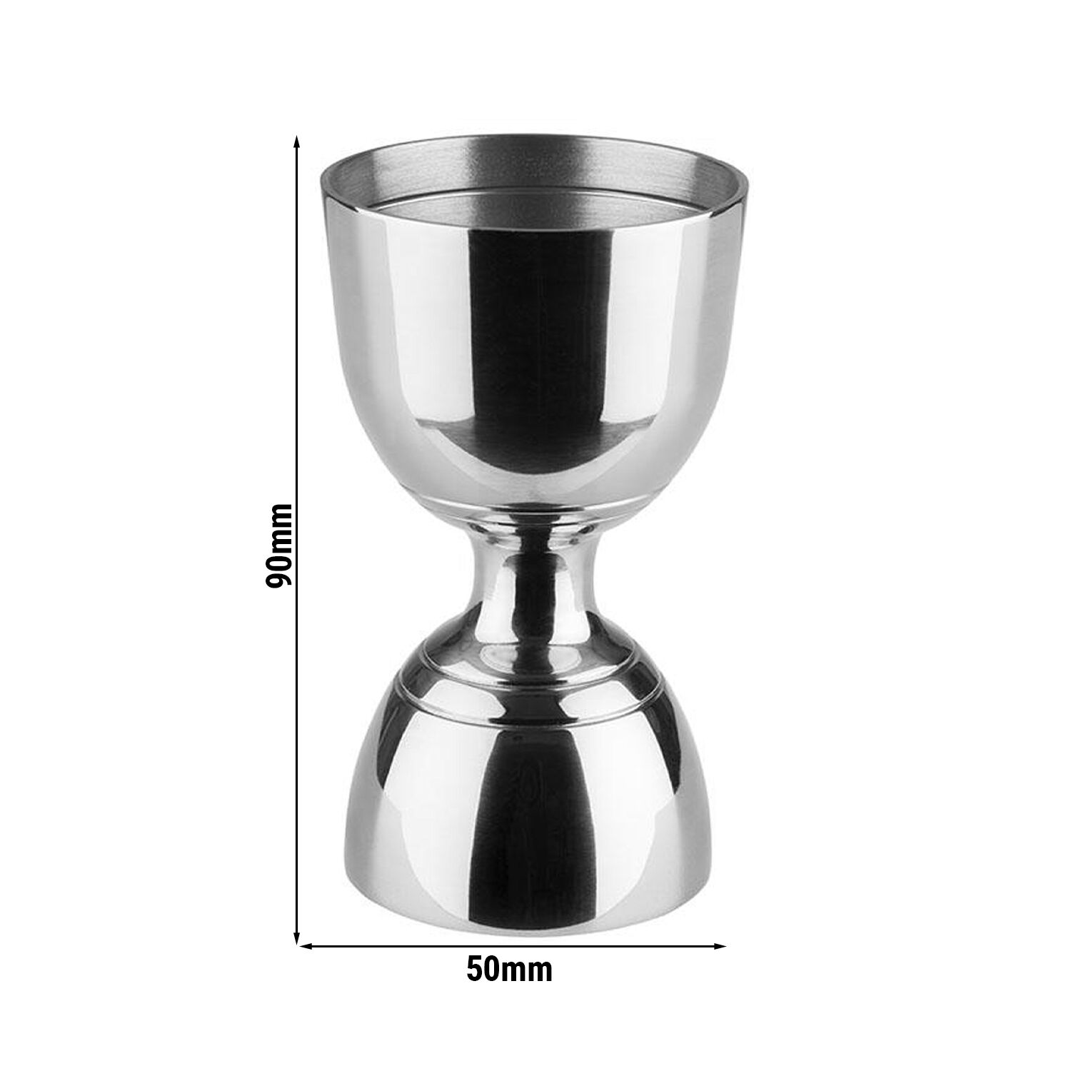 (6 pcs) Jigger double - acier inoxydable - 3cl/6cl (30/60 ml) - avec repère(s) 1cl/1,5cl/2cl & 4cl