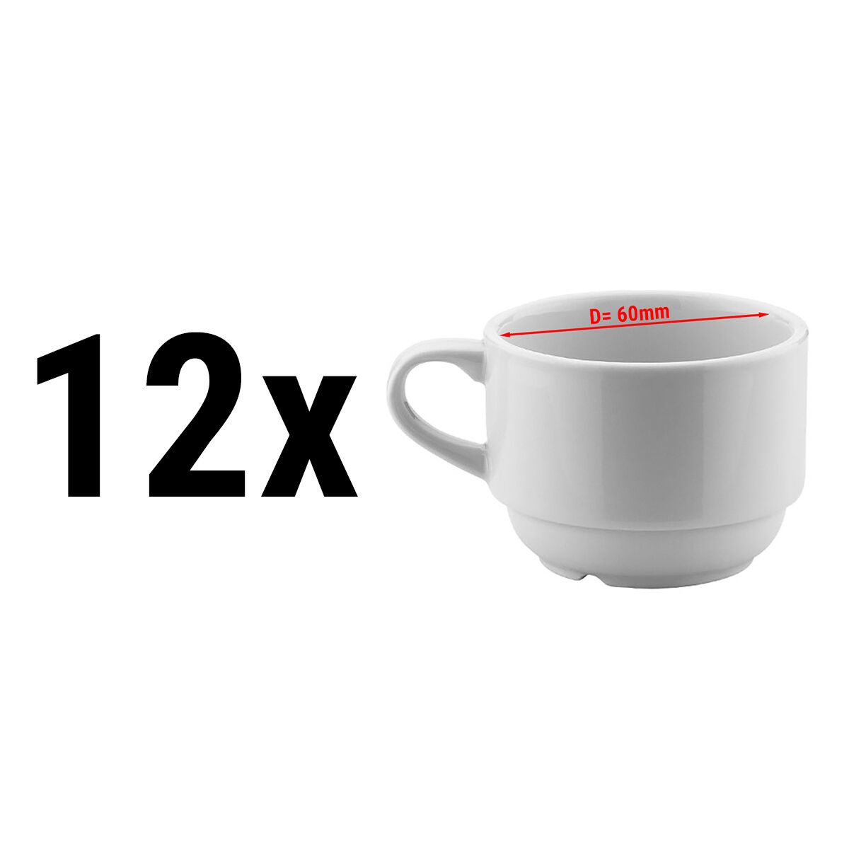 (12 pcs) ENTITY - Tasse de moka - 100ml - Blanc