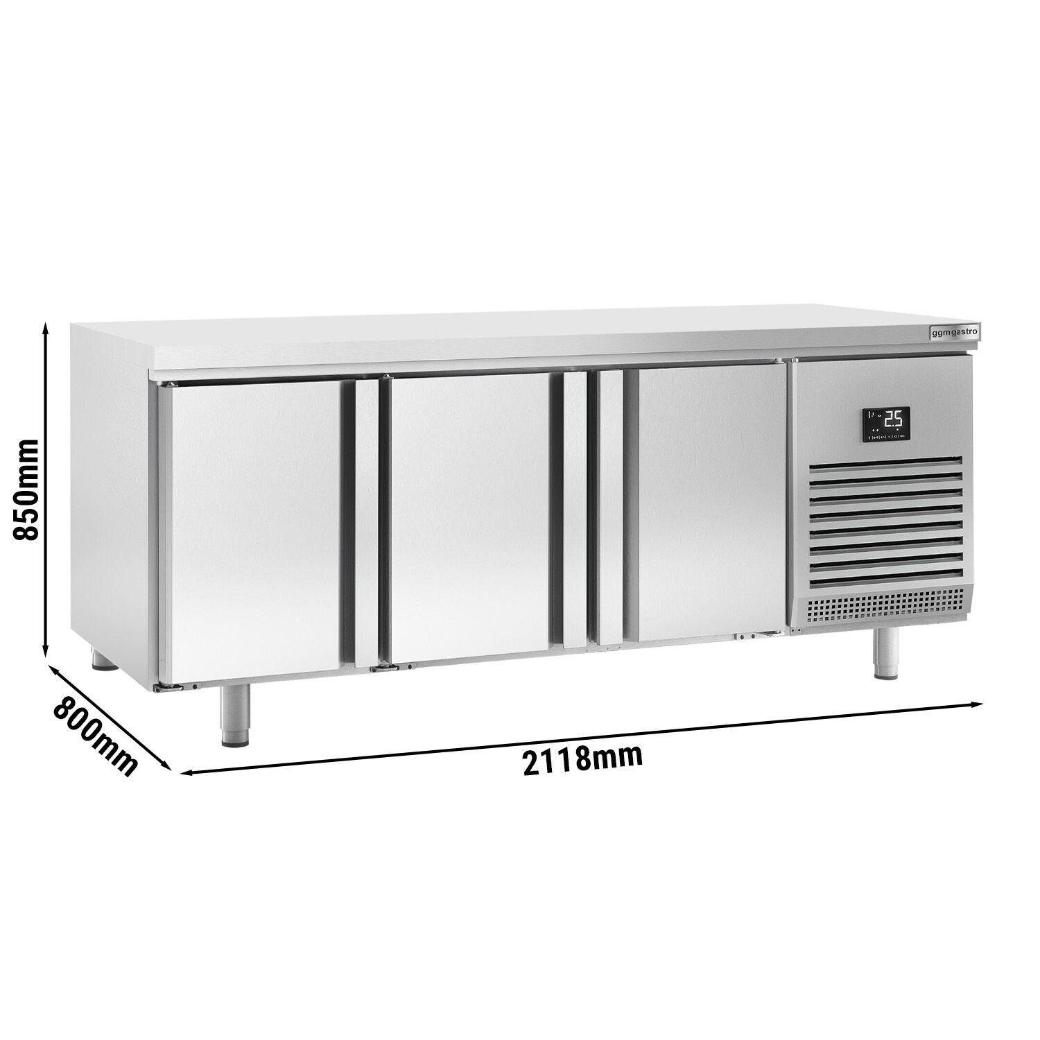 Table réfrigérée de boulangerie Premium PLUS - 2185x800 mm - avec portes des deux côtés