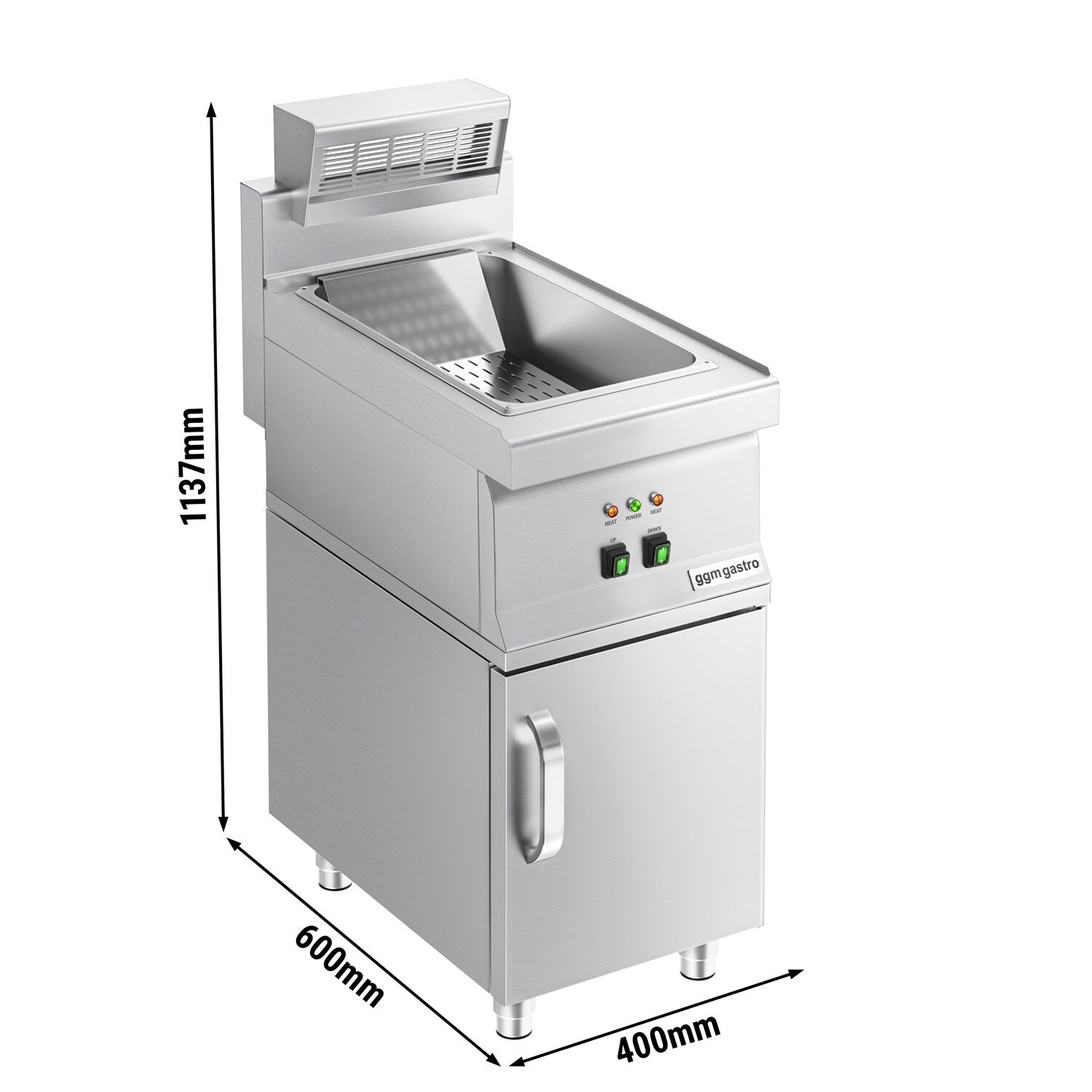Chauffe-Frites - 1,17 kW - 1x GN 1/2 - incl. Soubassement avec 1 Porte